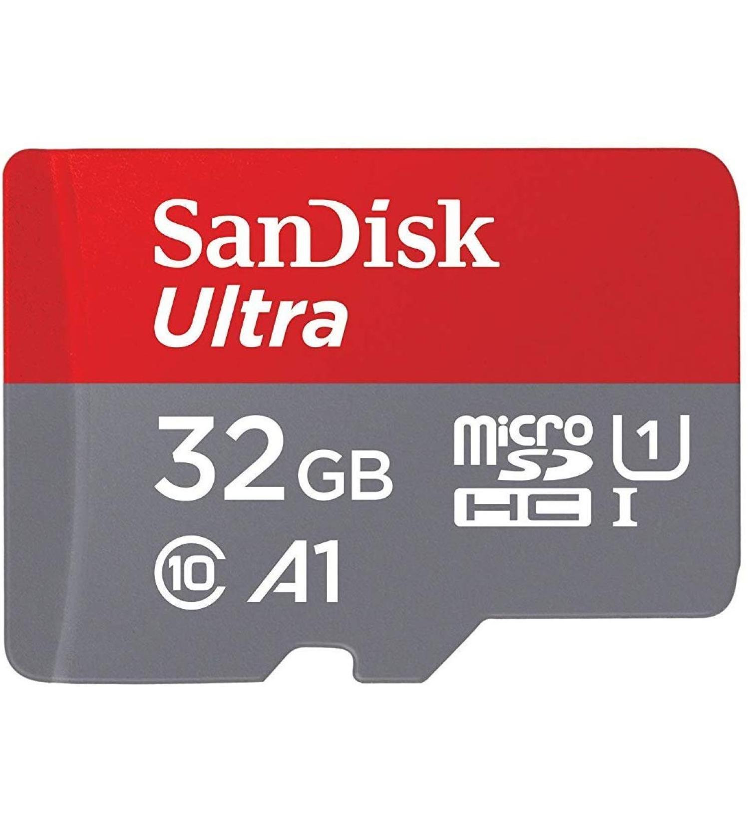 SanDisk 32GB Ultra MicroSDHC Memory Card with Adapter - 98MB/s, C10, U1, A1, Full HD - SDSQUAR-032G-GN6MA - Buy Online on SooperMarket.com