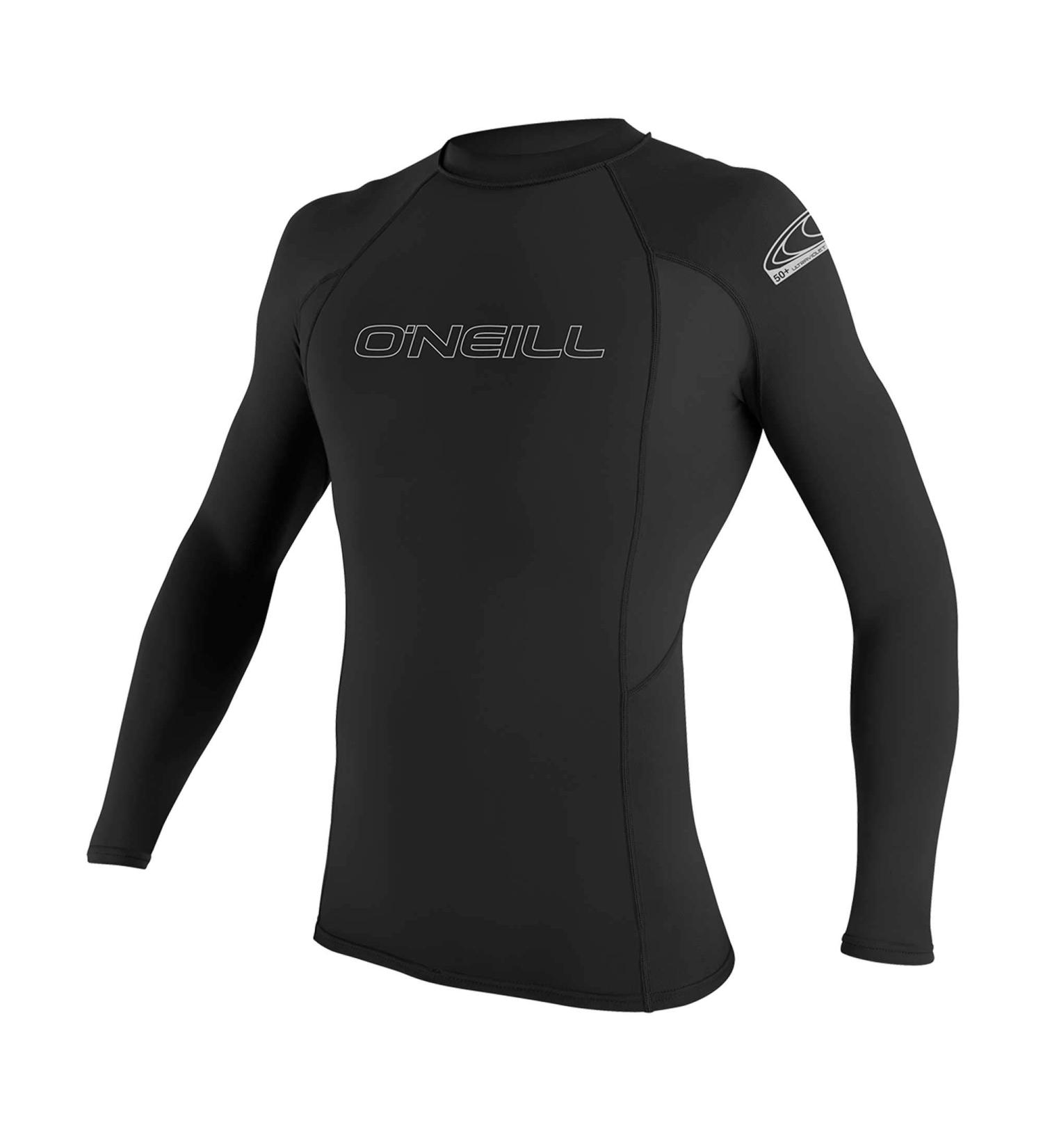 O'Neill Men's Basic Skin UPF 50+ Long Sleeve Rash Guard - Black, Size M - Buy Online on SooperMarket.com
