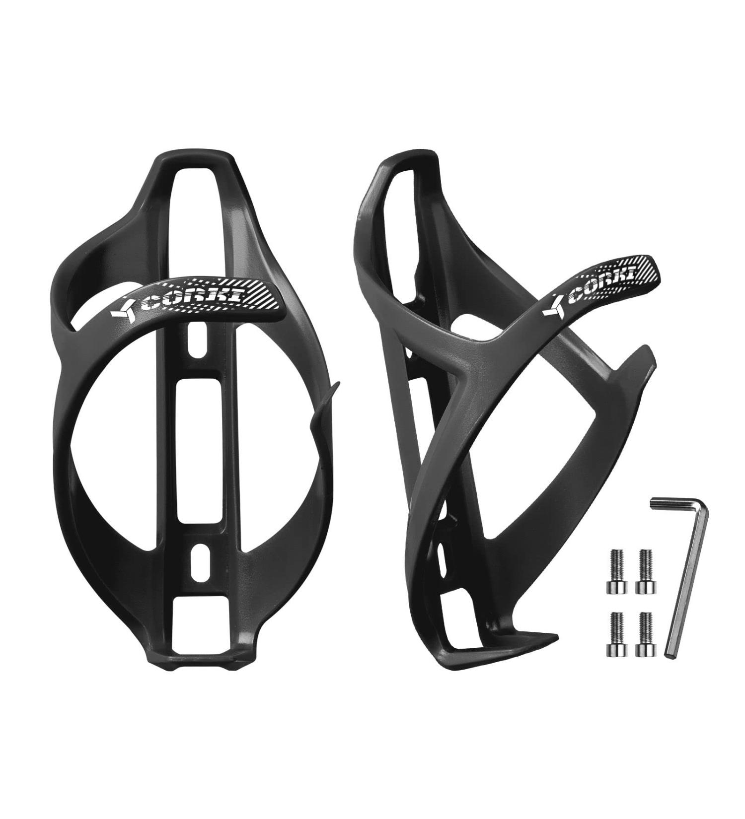 Corki Cycles Right Side Load Bike Water Bottle Holder - 2 Pack Black Cage for Road & Mountain Bikes - Buy Online on SooperMarket.com