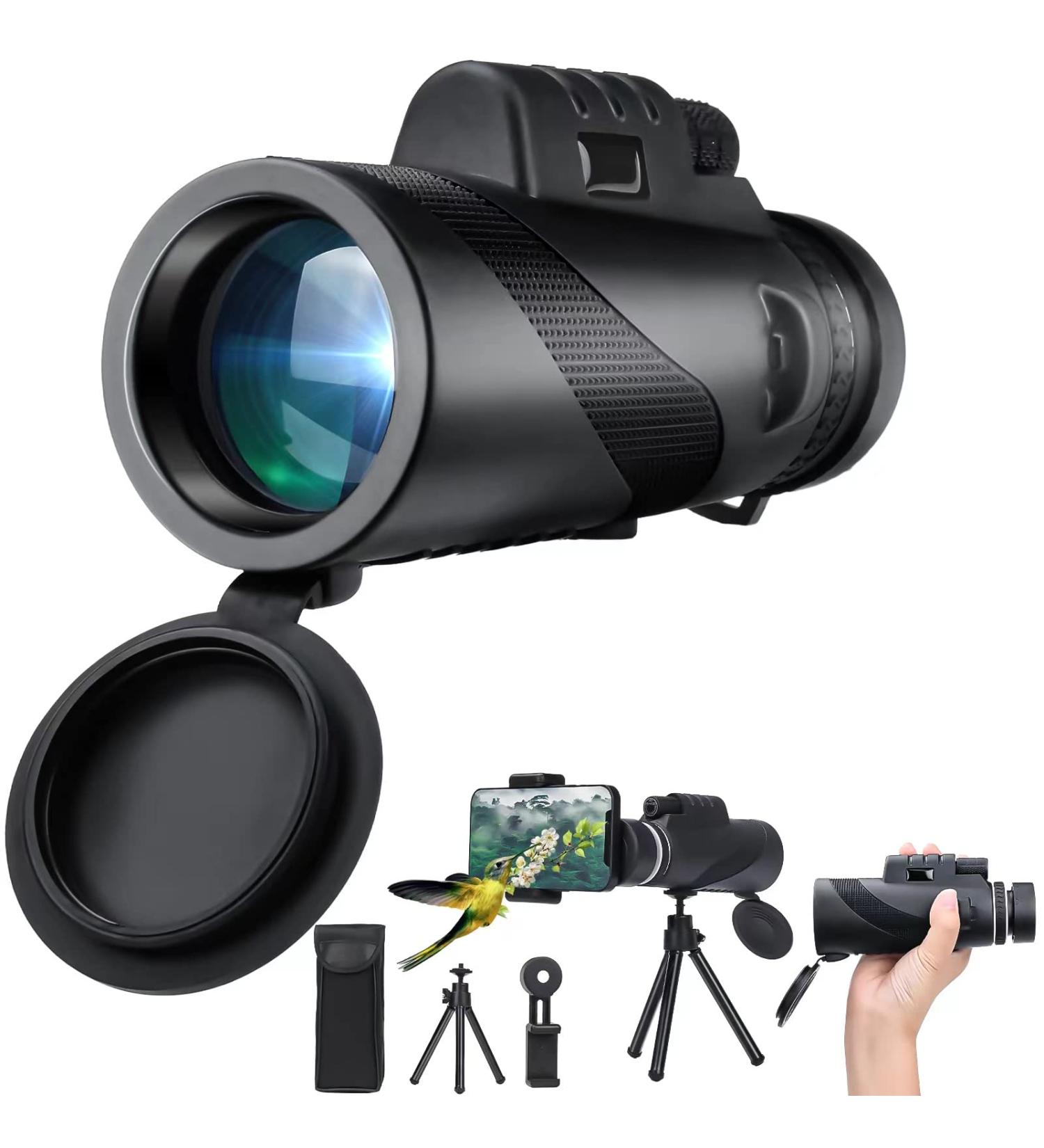 AMESEDAK 12x60 High Power Monocular Telescope - Compact & Portable HD Monocular with Low Light Vision, Smartphone Adapter Included - Buy Online on SooperMarket.com