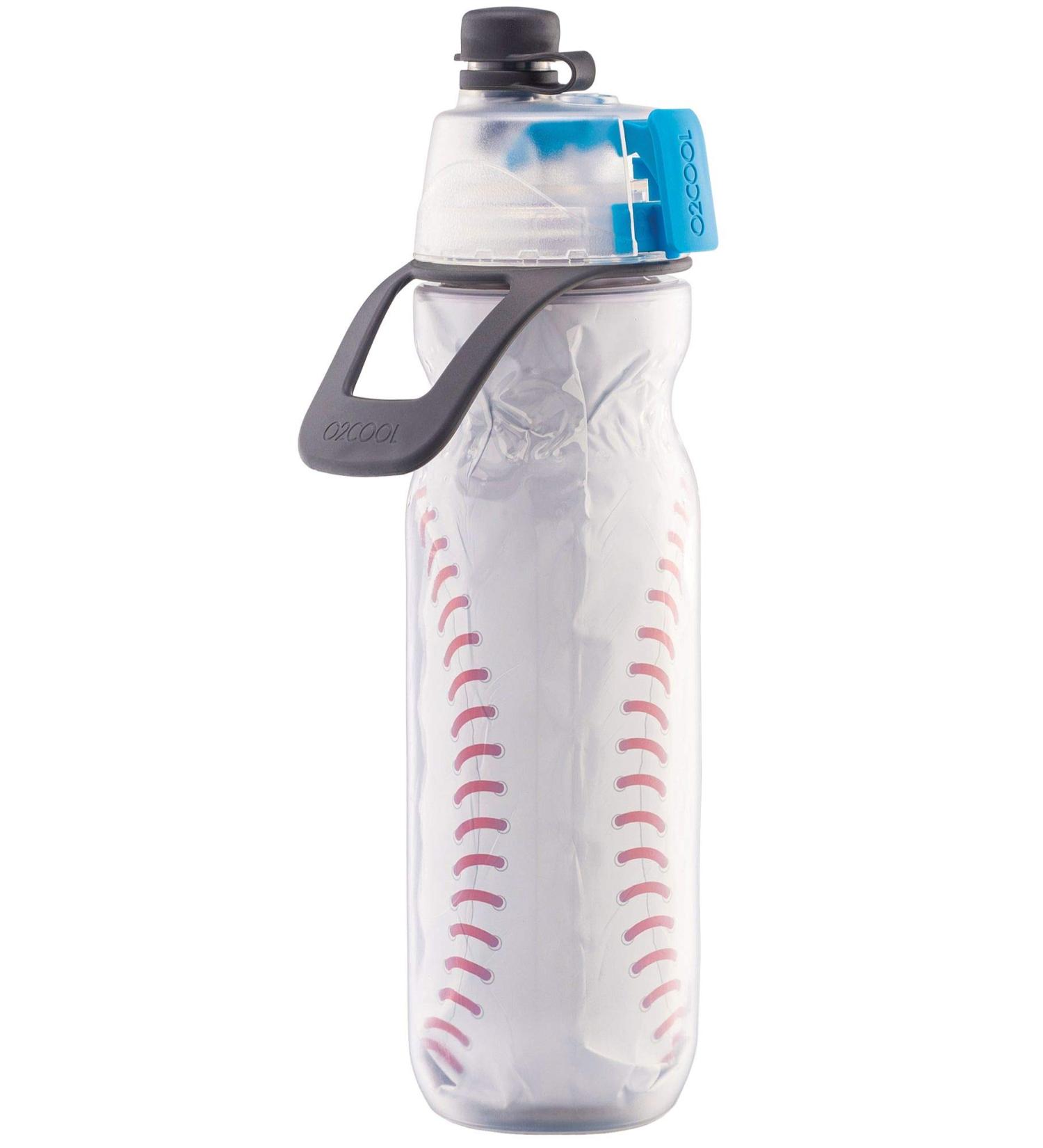 O2COOL Mist 'N Sip Misting Water Bottle 2-in-1 Function | No Leak Pull Top Spout | 20 oz Reusable Sports Water Bottle (Baseball) - Buy Online on SooperMarket.com