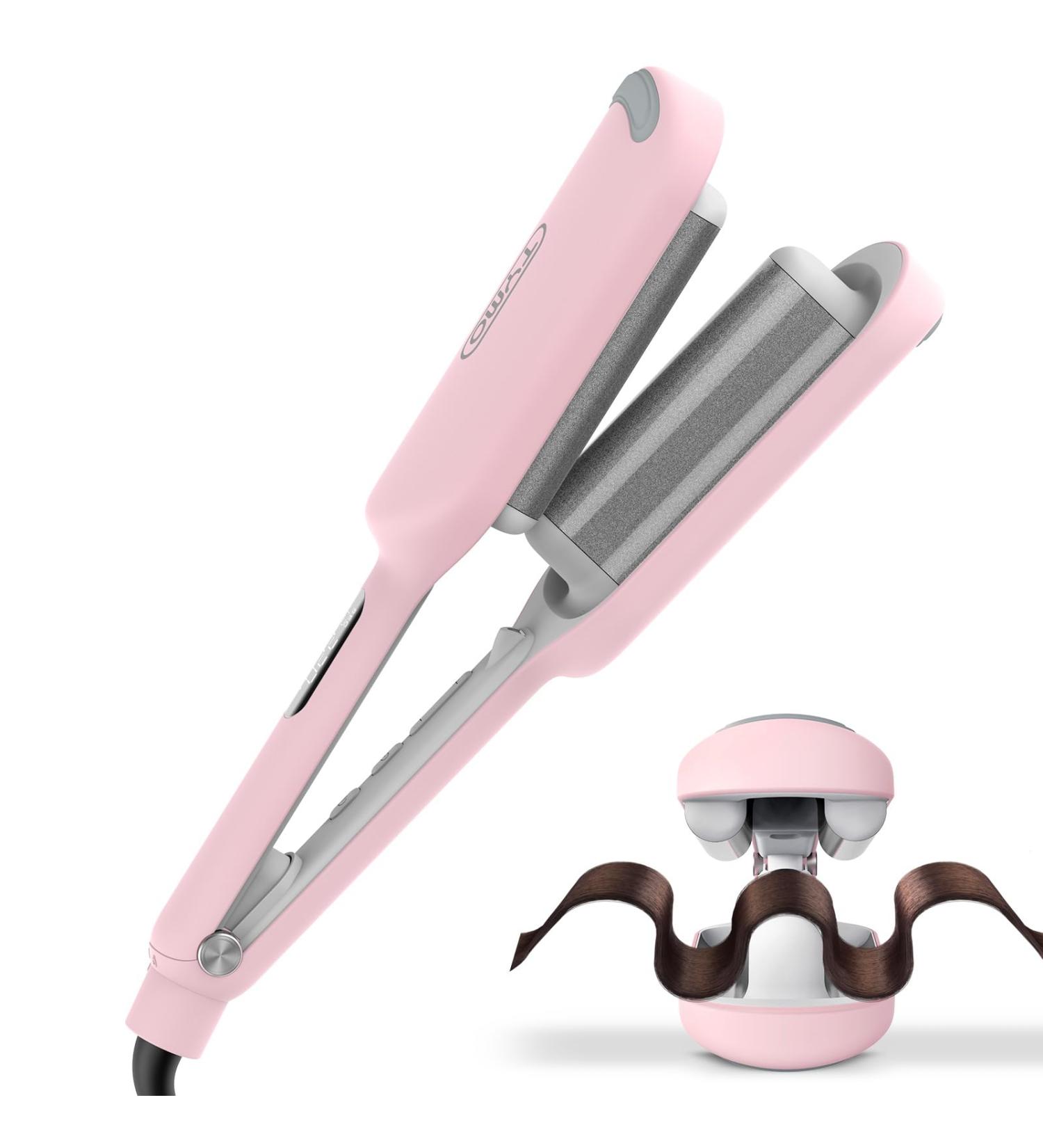TYMO ROVY 1.25 Inch Waver Curling Iron - Beach Waves Curling Wand with Ceramic 3 Barrel Ionic Deep Waver Dual Voltage Anti-Scald for Effortless Styling - Perfect Hair Crimper for Women - Buy Online on SooperMarket.com