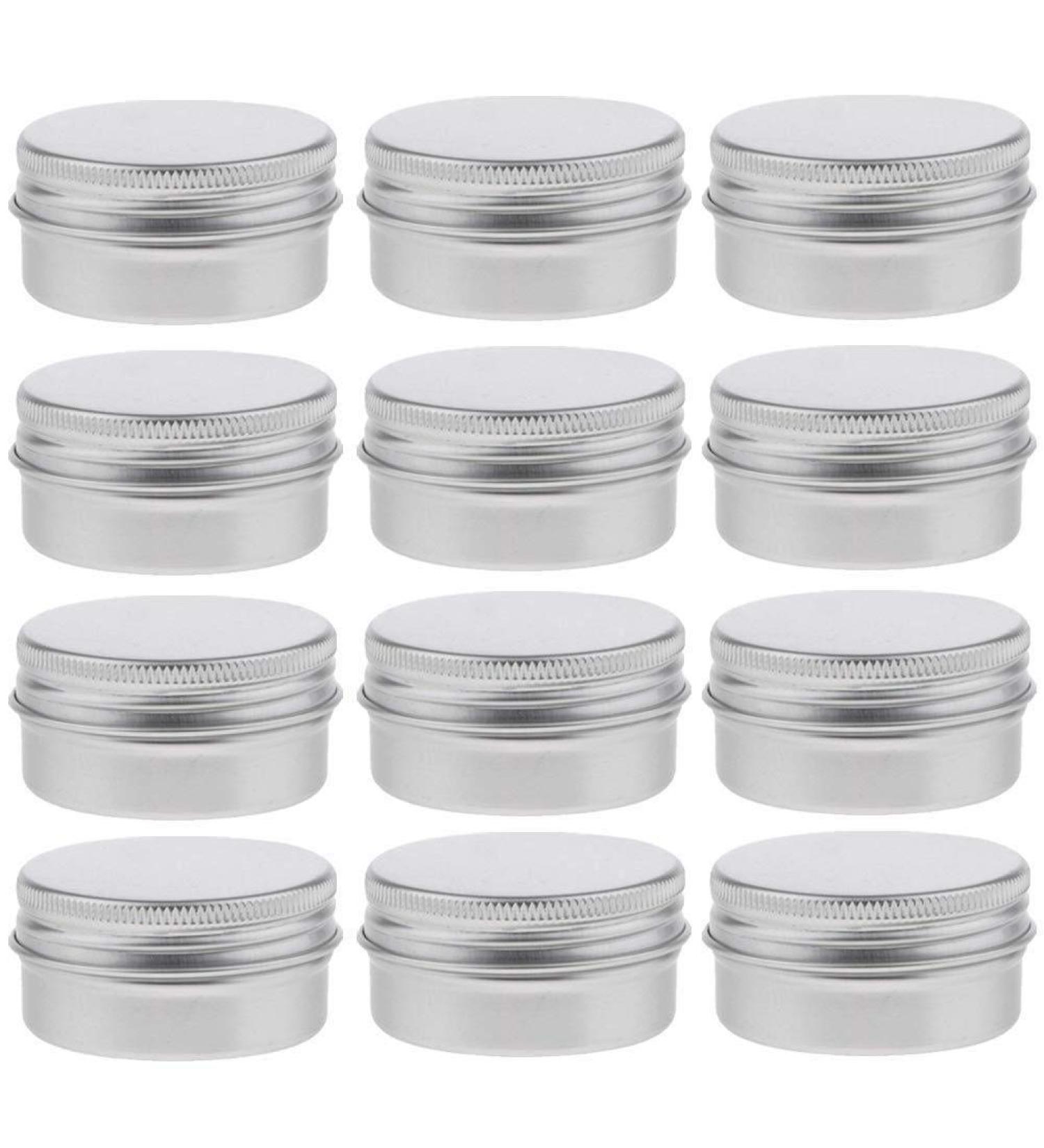 Cratone Jacks 30ml Aluminum Crucible - 12 Pack Screw Cap Containers for Lip Balm Lotion Cream Mini Candles & Nail Art | International Shipping Available - Buy Online on SooperMarket.com