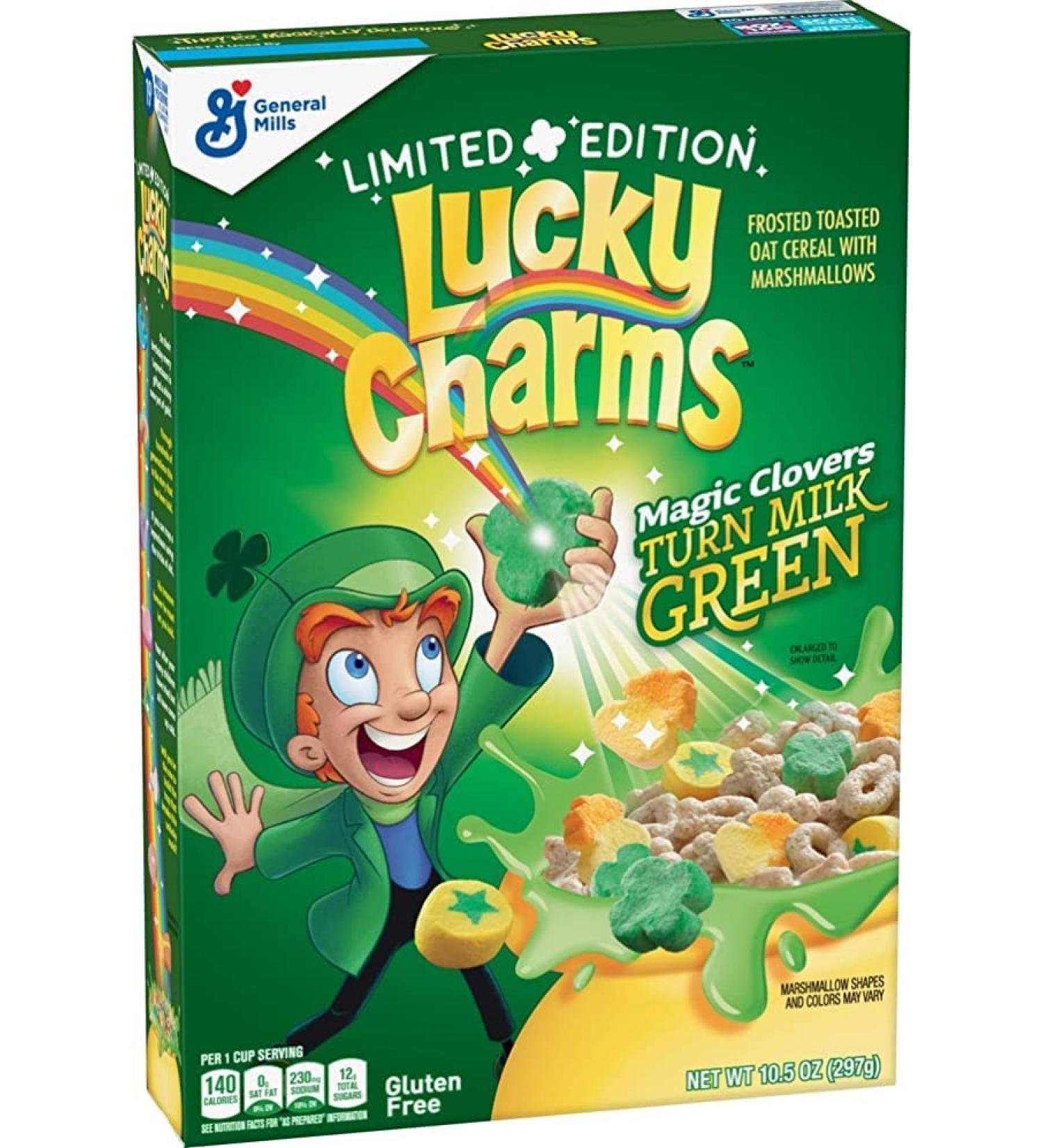 General Mills - Lucky Charms Magic Clovers - Turns Milk Green 300g - Buy Online on SooperMarket.com
