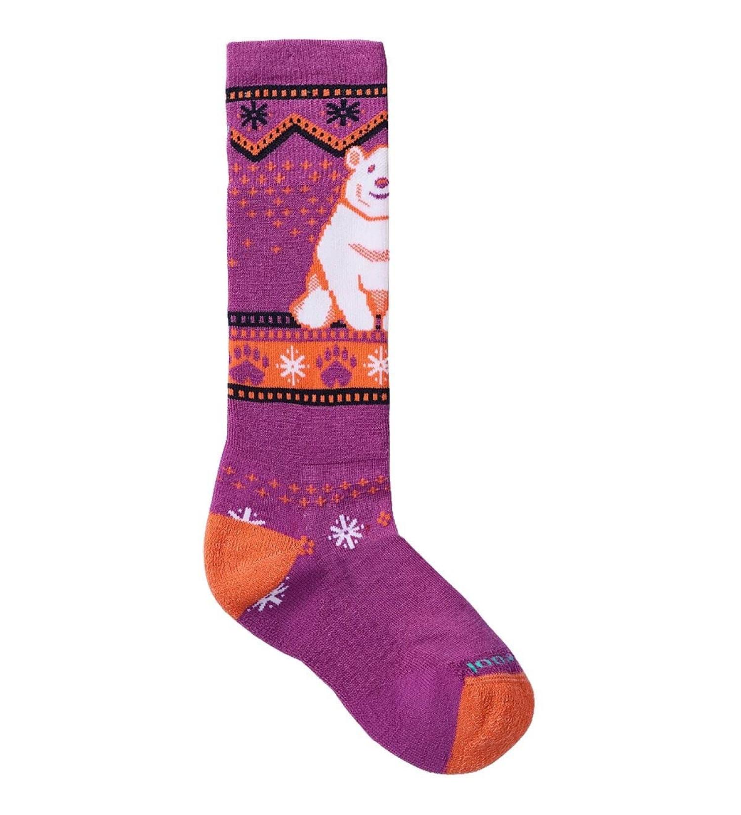 Smartwool Wintersport Full Cushion Polar Bear Pattern OTC Sock - Youth Meadow Mauve Medium