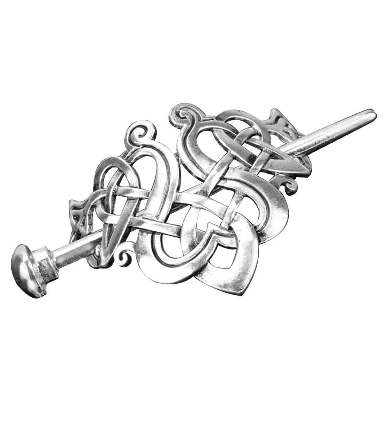 Personalized Silver Hair Clip Celtic Knot Women Party Hair Jewelry Long Hair with Stick Slide - Buy Online on SooperMarket.com