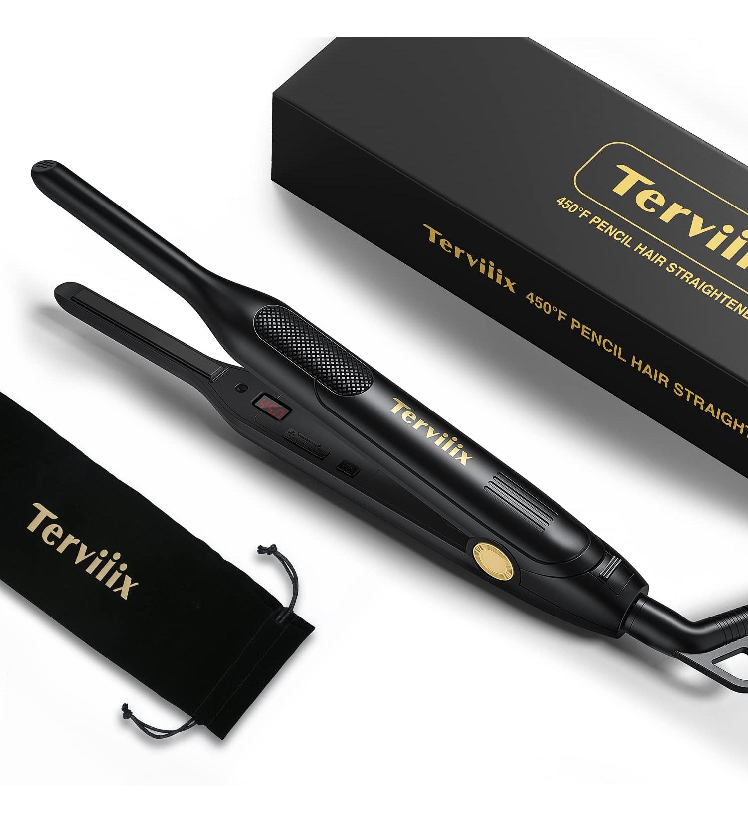 Terviiix Mini Flat Iron for Short Hair & Edges - 310 Inch Ceramic Straightener for Men, Fast Heat, Dual Voltage - Buy Online on SooperMarket.com