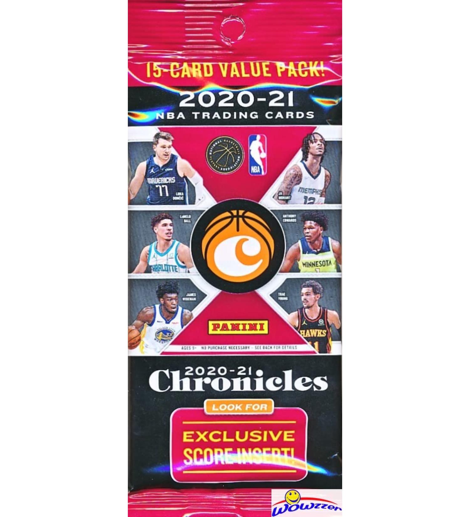2020/21 Panini CHRONICLES Basketball EXCLUSIVE JUMBO FAT CELLO Factory Sealed Pack with 15 Cards! Look for Rookies & Autos of Lamelo Ball, Anthony Edwards, Tyrese Haliburton & Many More! WOWZZER!