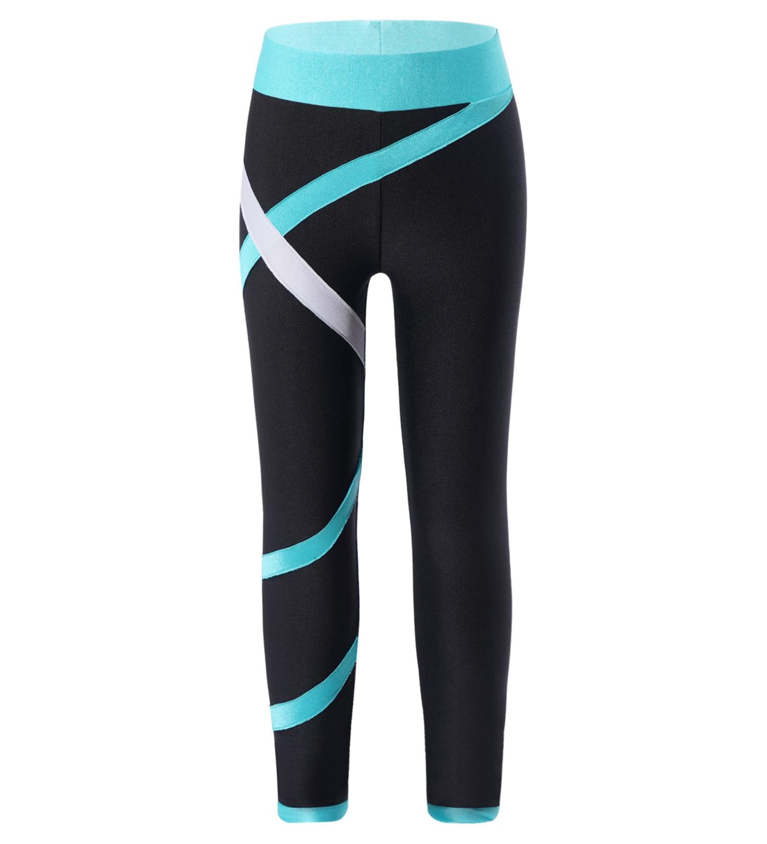 easyforever Kids Figure Skating Practice Pants - Green, Size 8 - Girl's Ice Skating Tights for Training and Competition - Buy Online on SooperMarket.com