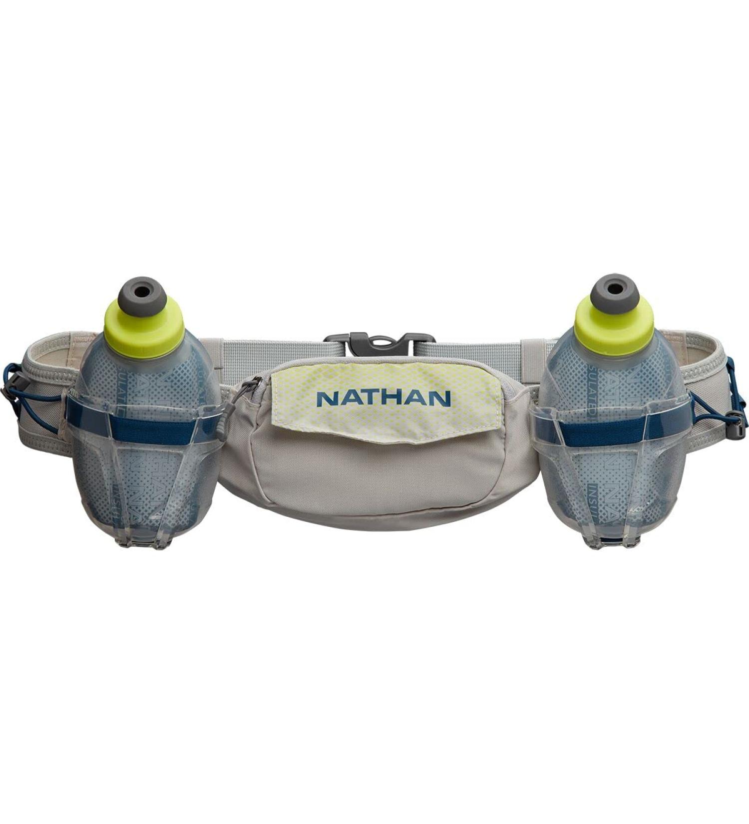 Nathan Insulated Running Belt Trail Mix Plus - Vapor Grey/Marine Blue - Adjustable One Size - Buy Online on SooperMarket.com