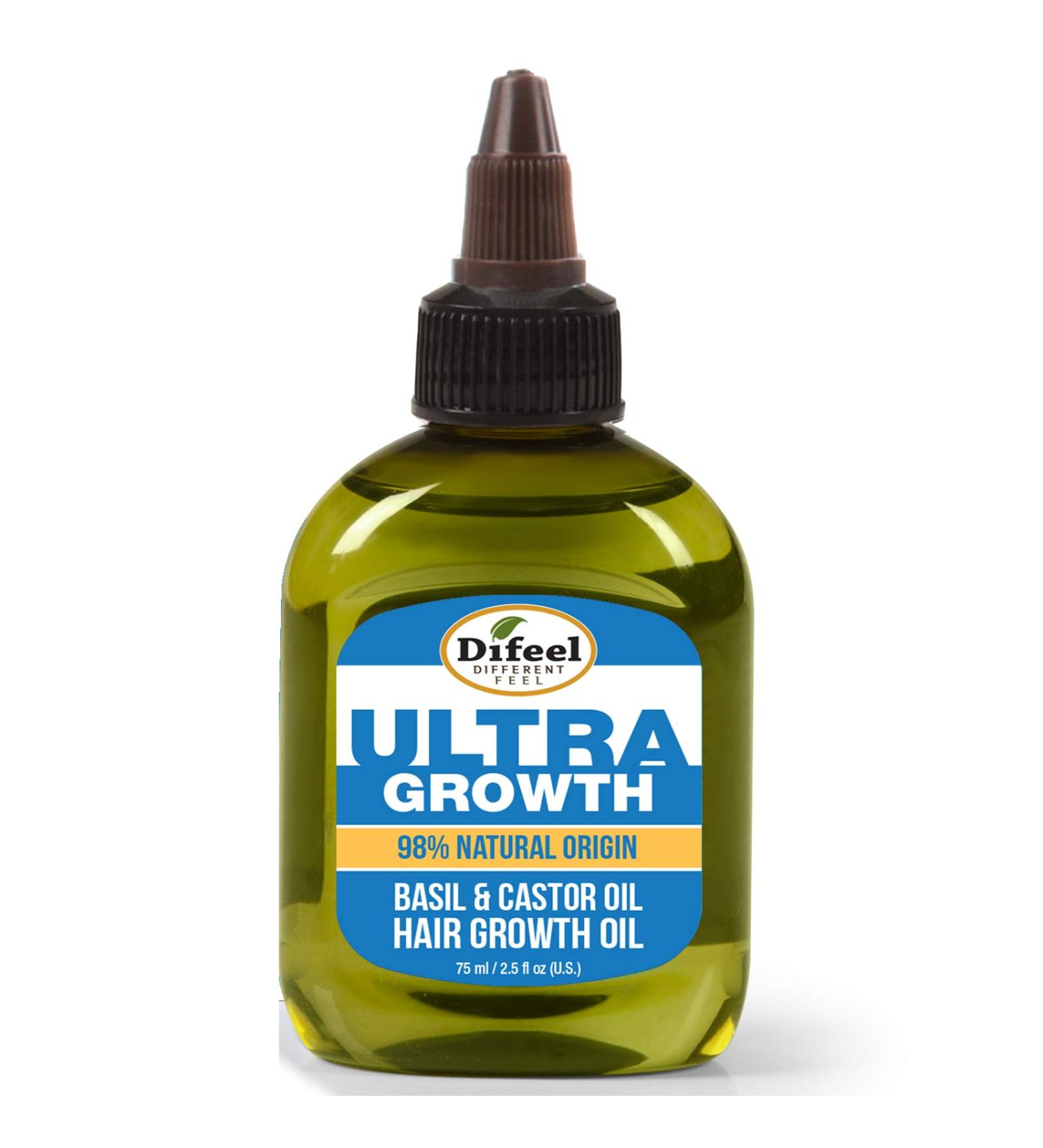 Difeel Men's Ultra Growth Basil & Castor Hair Oil 2.5 oz - Promotes Hair Growth & Thickness - Buy Online on SooperMarket.com