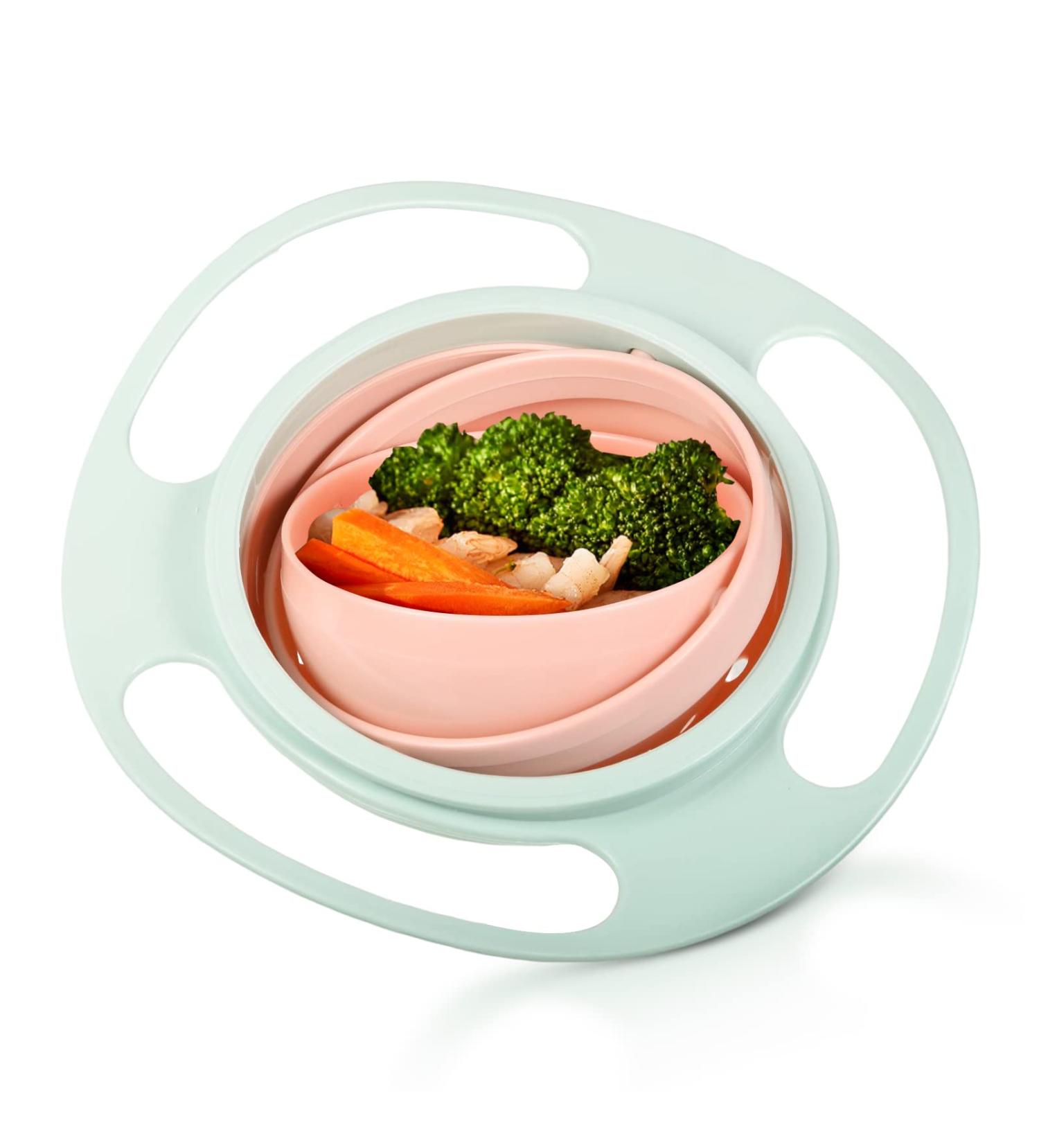360 Degrees Gyro Bowl: Unspillable Anti-Spill Magic Bowl for Babies and Toddlers - Light Green - Buy Online on SooperMarket.com