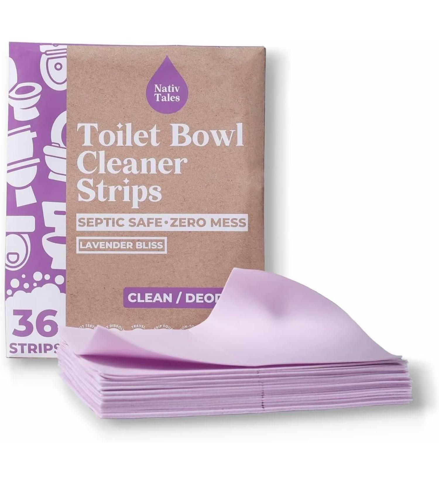 Septic Safe Toilet Bowl Cleaner Sheets | 36 Eco-Friendly Strips for Apartments Dorms & RVs - No Plastic No Bleach - Buy Online on SooperMarket.com
