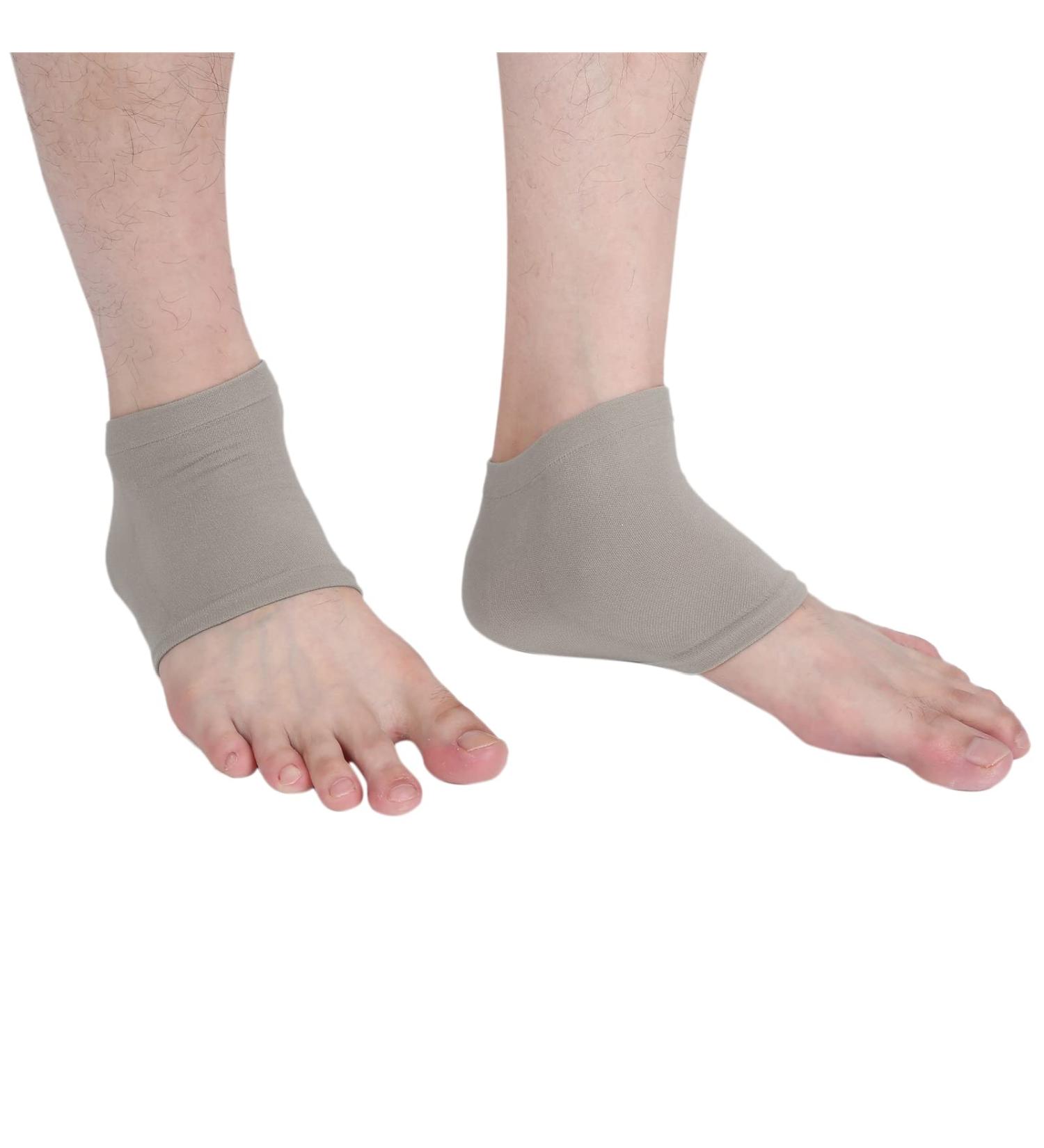 Angrek Heel Socks - 2 Pack Elastic Gel Moisture Socks | Breathable Toeless Spa Socks for Cracked Heels - Buy Online on SooperMarket.com