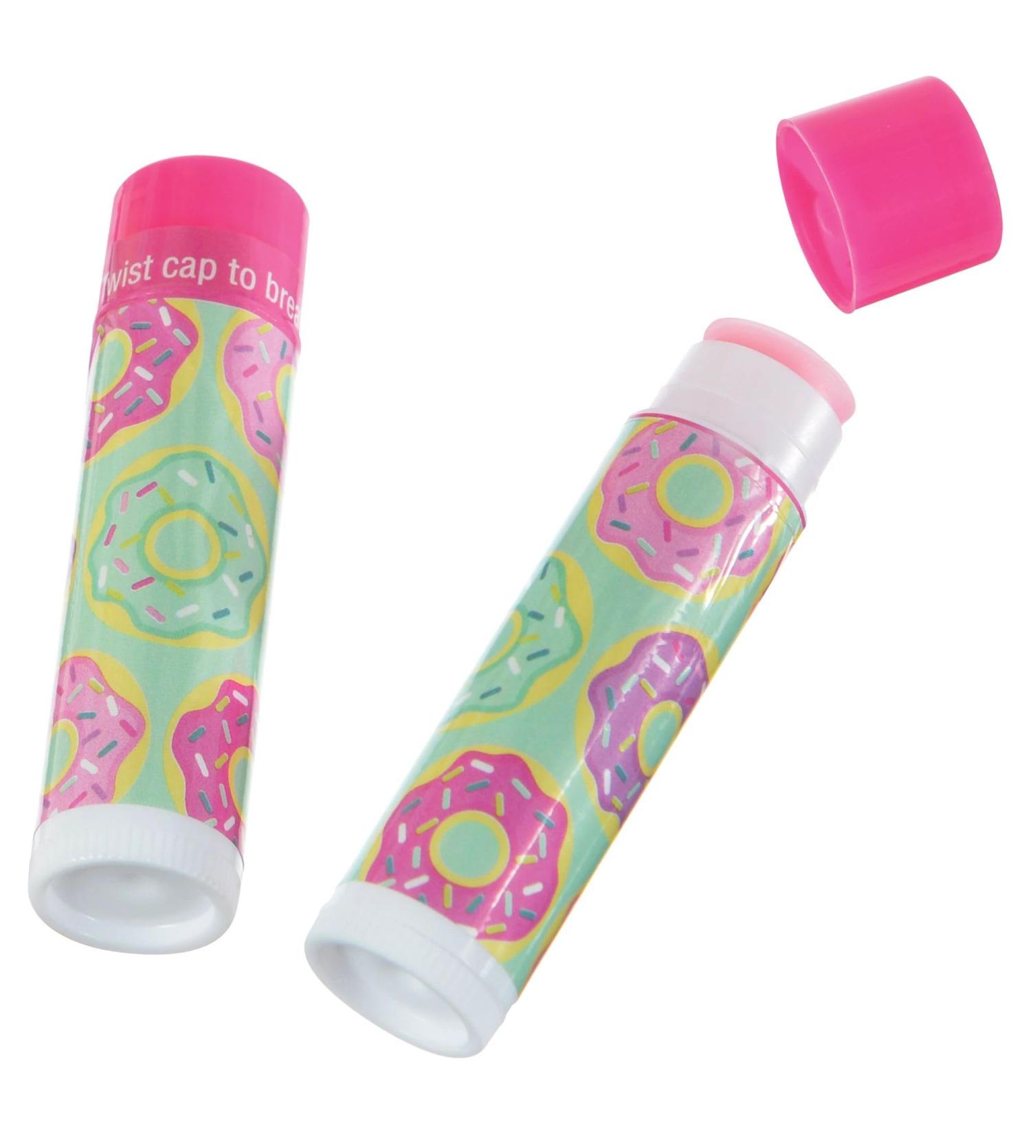 Doughnut Lip Balm Favor - .6" dia. x 2.5"H | Pink | Pack of 8