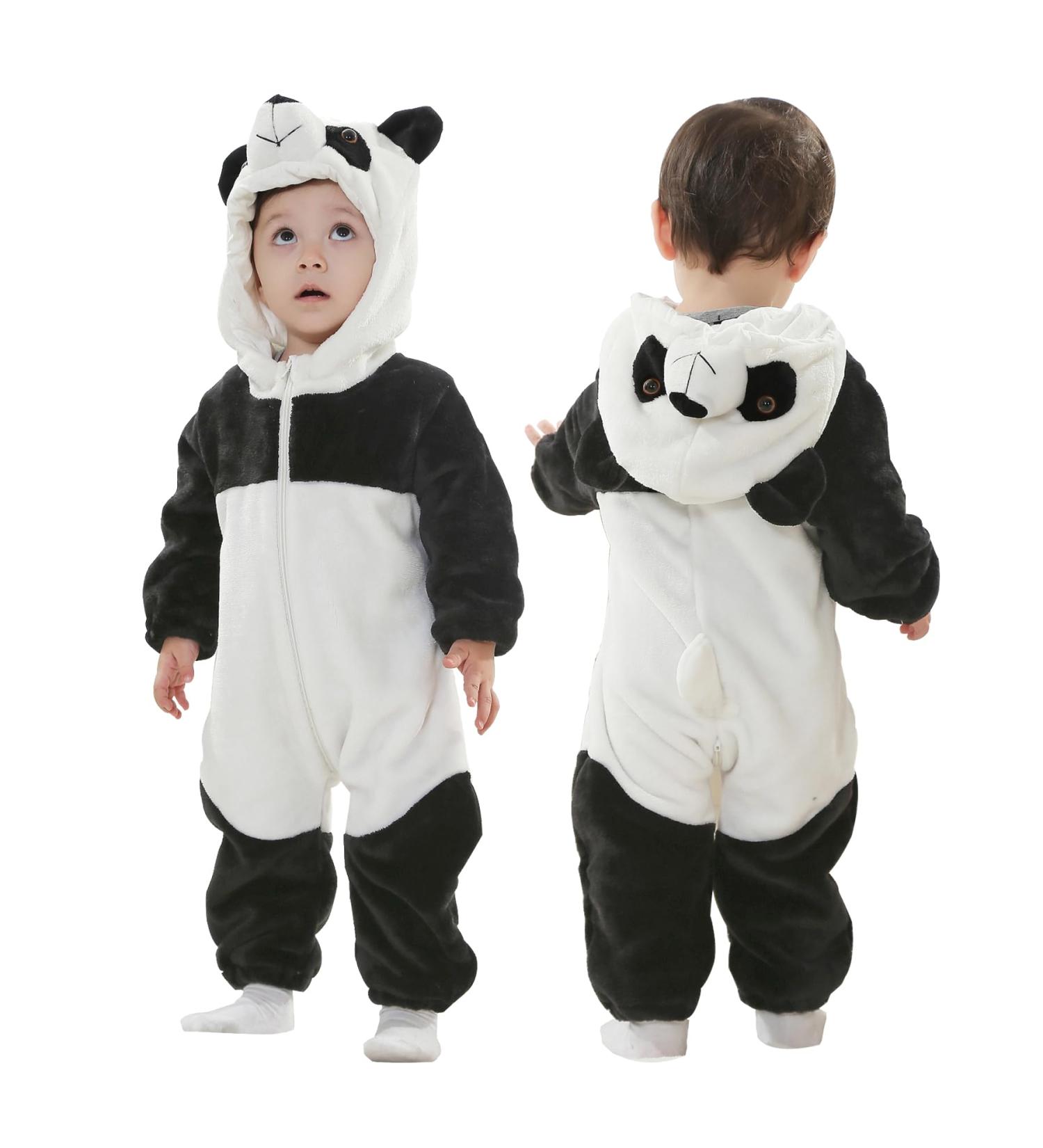 Doladola Baby Panda Hooded Romper | Toddler's Animal Onesie Jumpsuit 18-24 Months - Buy Online on SooperMarket.com