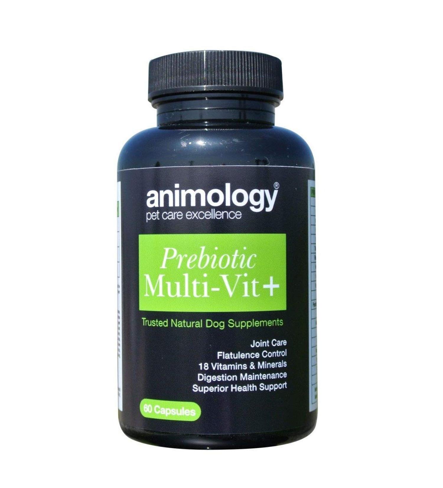 Animology Prebiotic & Multivitamin Dog Food Supplement 60 Capsules ANM0230 Prebiotic Multi-Vit+