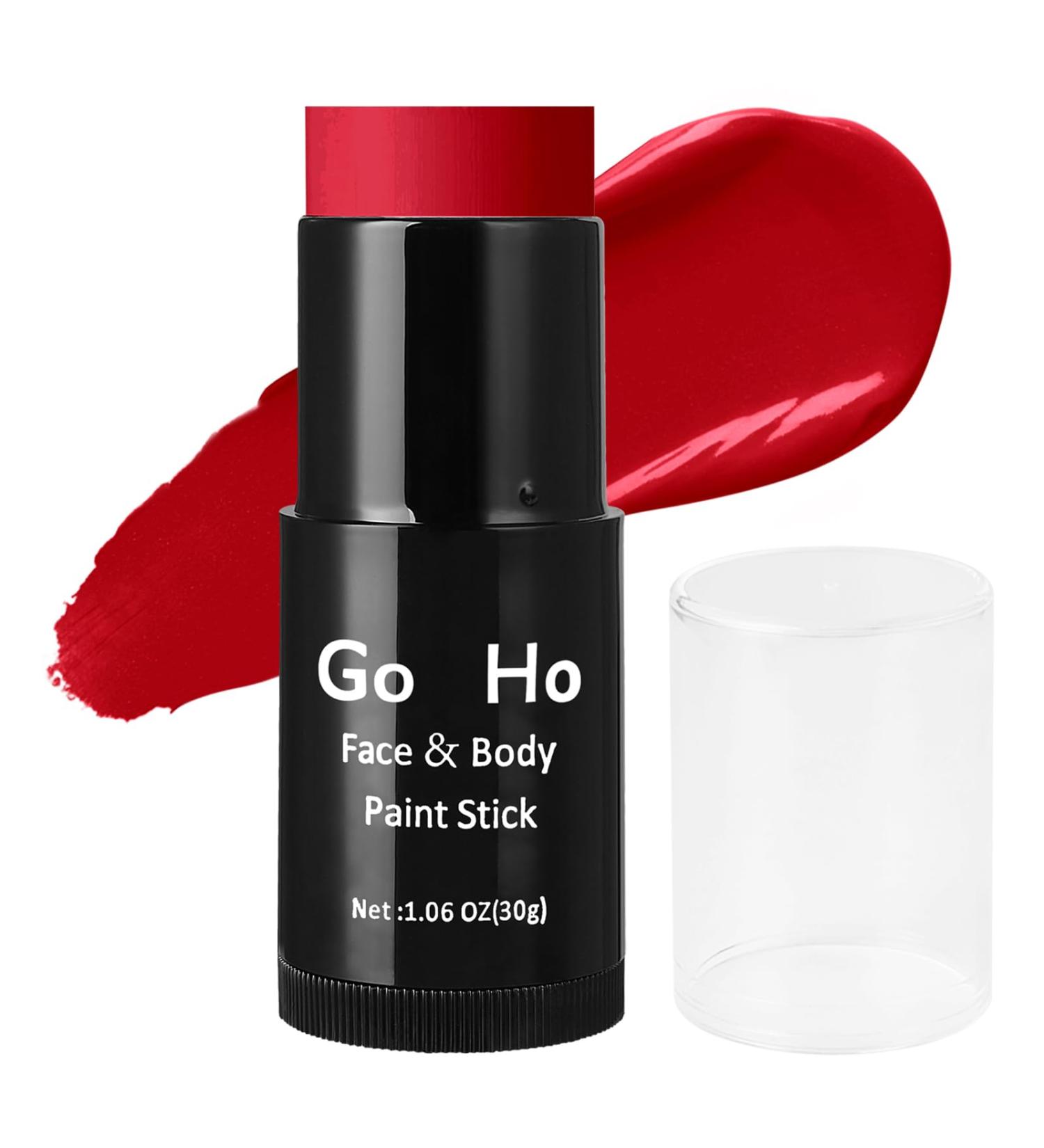Go Ho Cream Red Face Paint Stick (1.06 Oz) - Ideal for Halloween Cosplay, Joker Clown SFX Makeup - Waterproof Formula for Adults & Children - Buy Online on SooperMarket.com