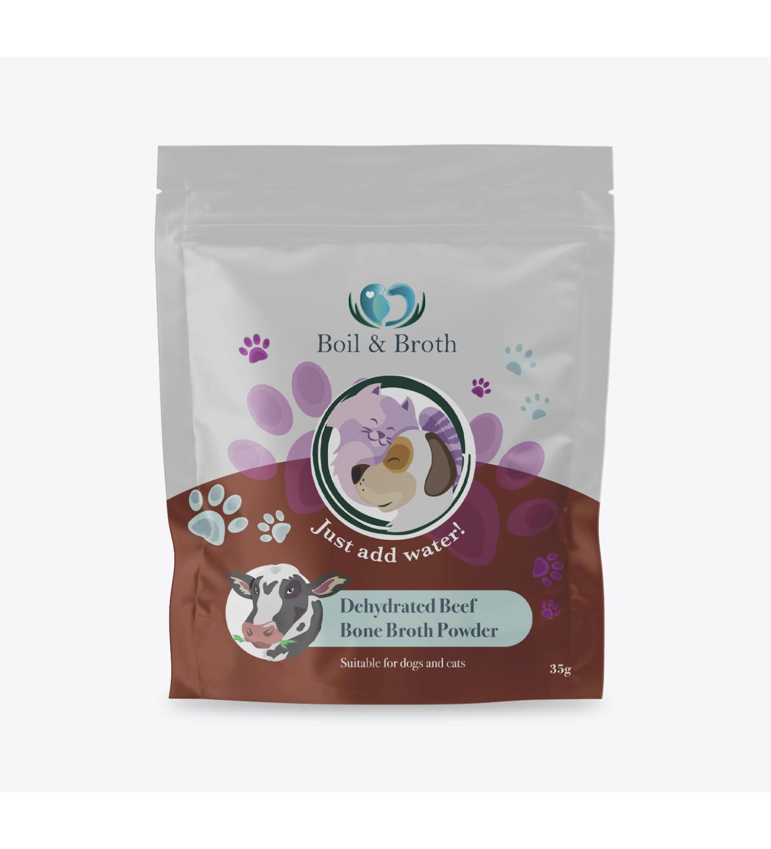 Boil & Broth Beef Broth Powder for Dogs | 100% Pure Collagen | Grass-Fed Bones | Hip & Joint Support | Digestion | 21 Servings - Buy Online on SooperMarket.com