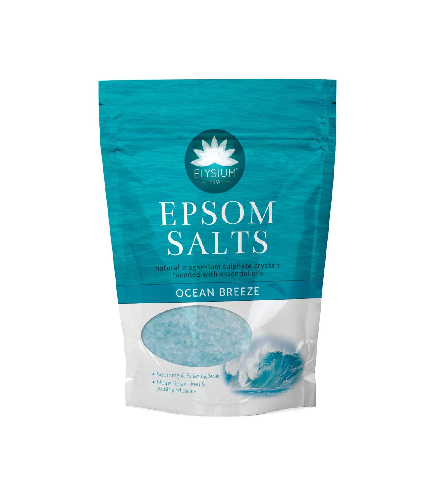 Elysium Spa Epsom Bath Salts - Natural Magnesium Sulfate Ocean Breeze - Purify & Relax - 450g - International Shipping - Buy Online on SooperMarket.com