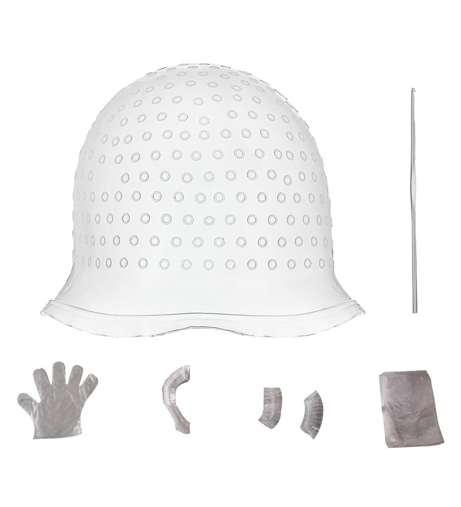 Roinaaid Highlighting Hood for Hair Dye | Reusable High-Gloss Streak Hood Set - Perfect for DIY Coloring & Styling - Buy Online on SooperMarket.com