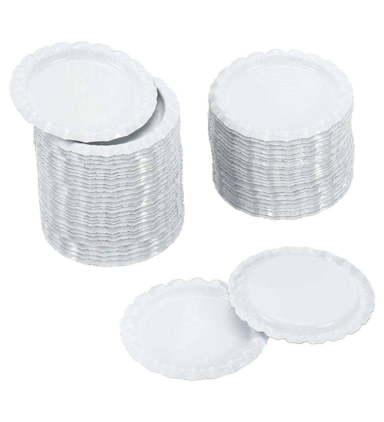 PATIKIL 1 Inch Flat Decorative Bottle Caps 50 Pack Craft Bottle Pendant Trays Double Sides Printed for DIY Pendants Craft Scrapbooks White - Buy Online on SooperMarket.com