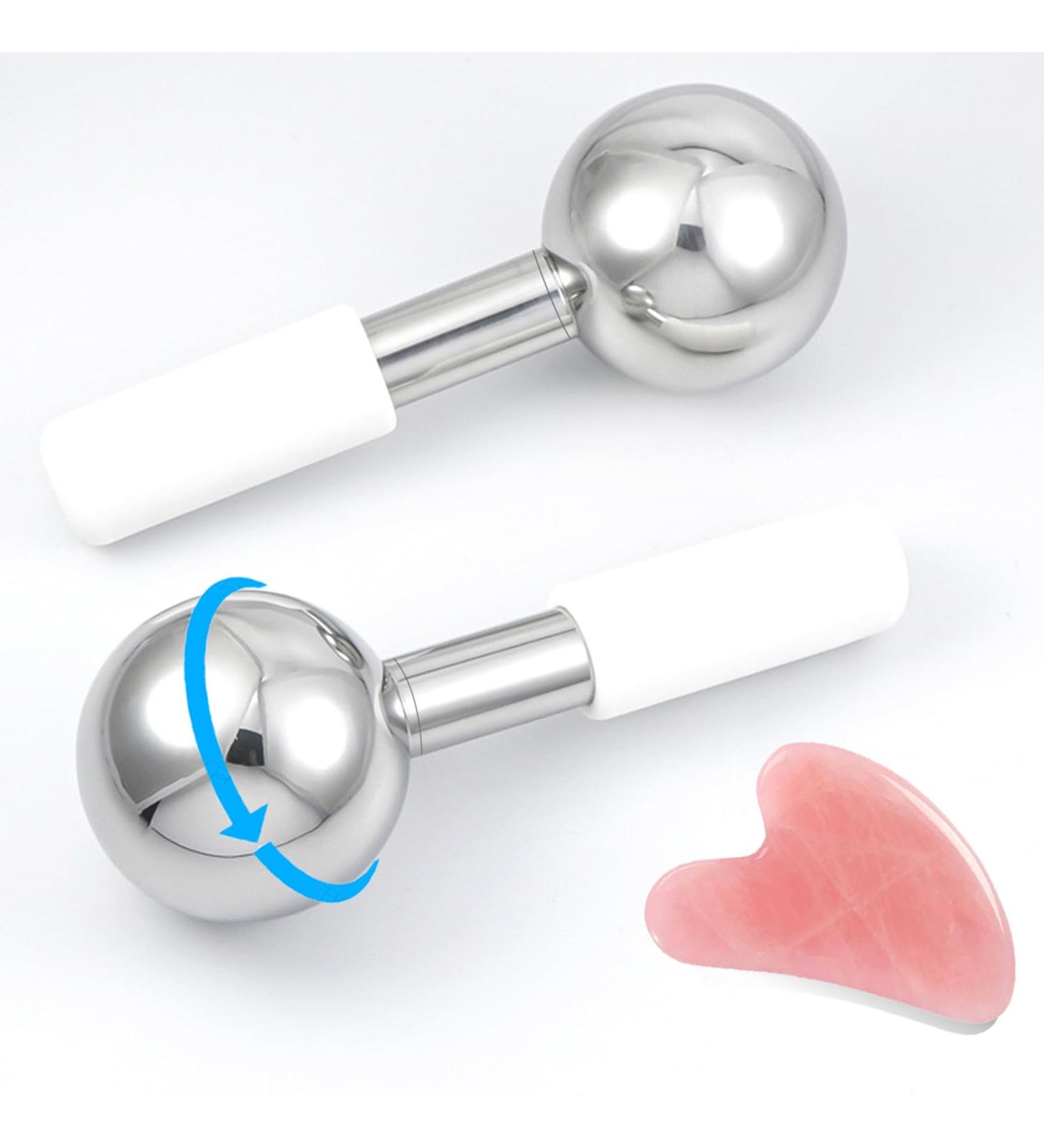 Buy Running Man Ice Globes - 360 Rotating Unbreakable Stainless Steel Cryo Sticks for Puffy Eyes Dark Circles & Anti-Aging Gua Sha Facial Massage Tools - International Shipping Available - Buy Online on SooperMarket.com