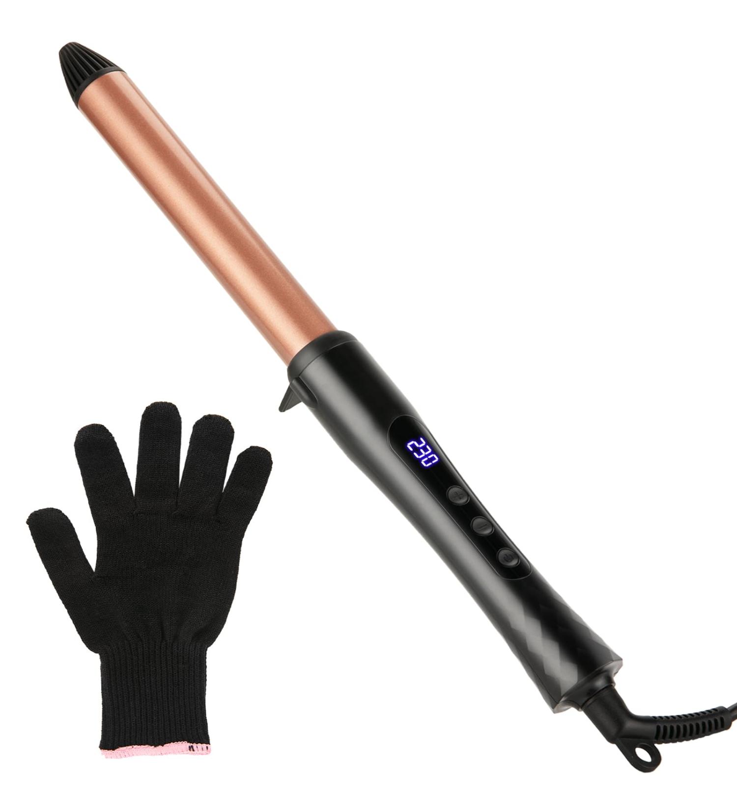 LXMTOU 25mm Ceramic Curling Wand - Professional 1 Inch Curling Iron for Short to Long Hair, Clampless Design, Adjustable Temperature, Dual Voltage - Buy Online on SooperMarket.com