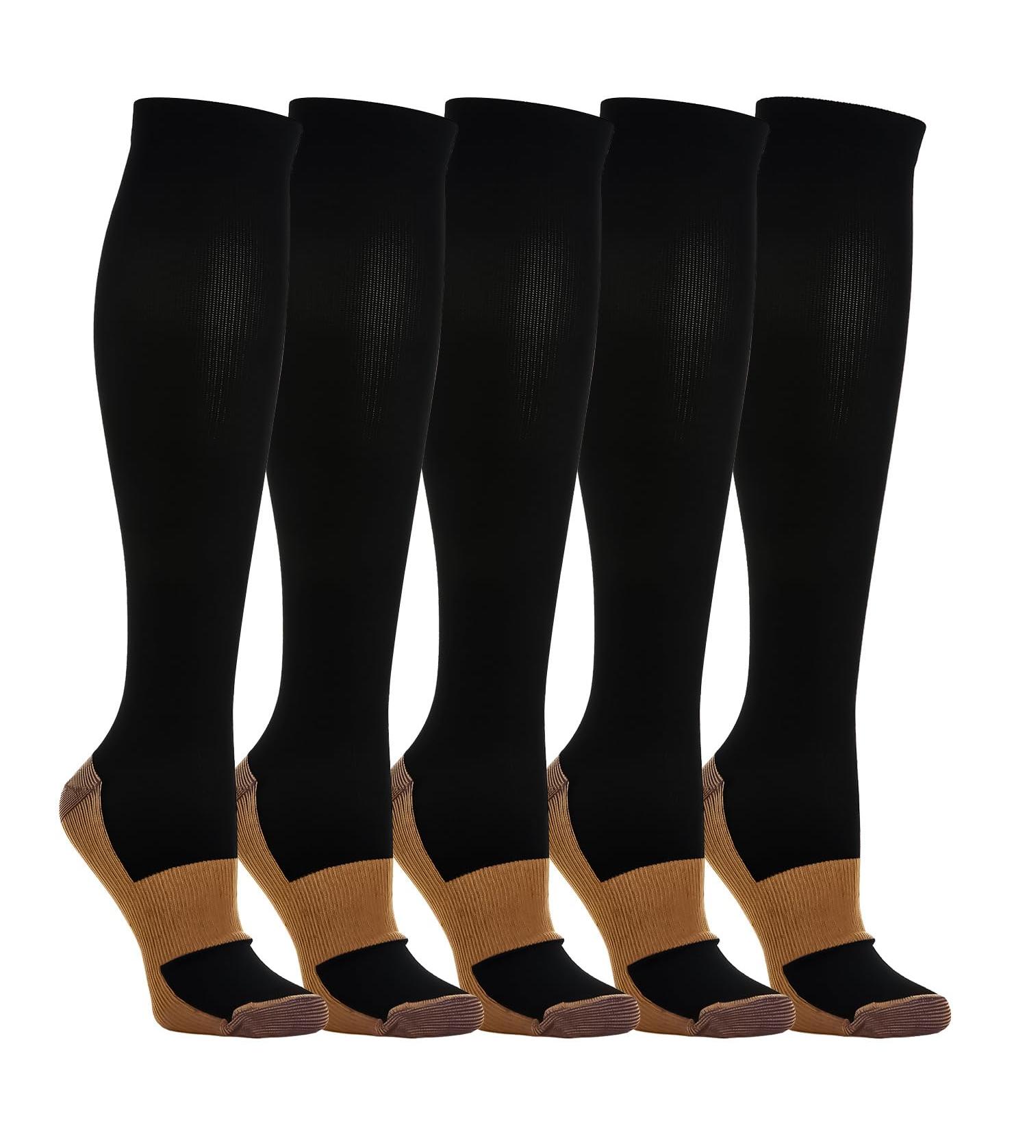 Weekend Peninsula Compression Socks for Men & Women - Knee High Sports & Travel S-M Black & Brown - Buy Online on SooperMarket.com