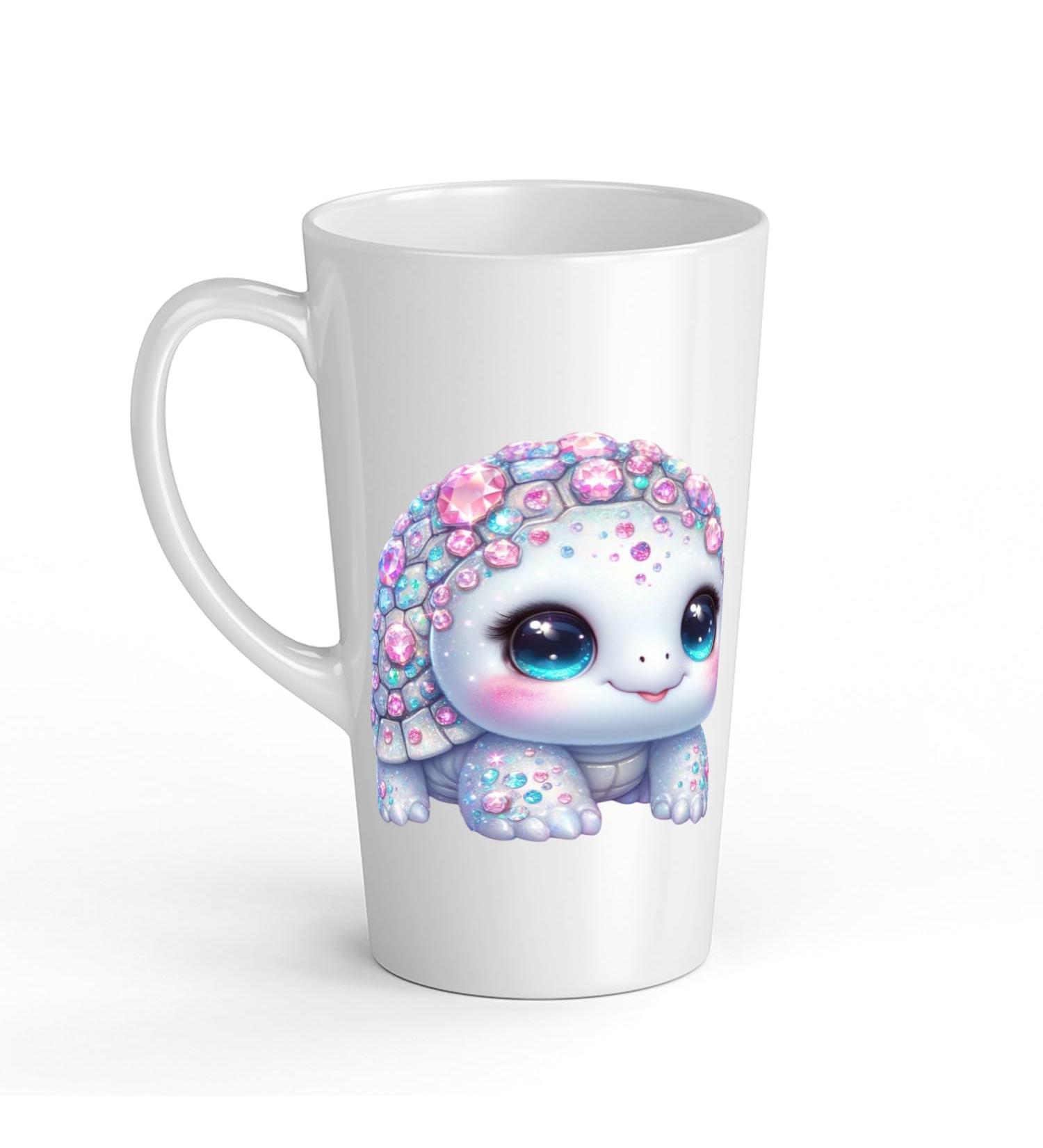 White Ceramic Baby Turtle Mug - Large 483 ml Perfect for Hot Chocolate or Milk Fun and Easy to Use