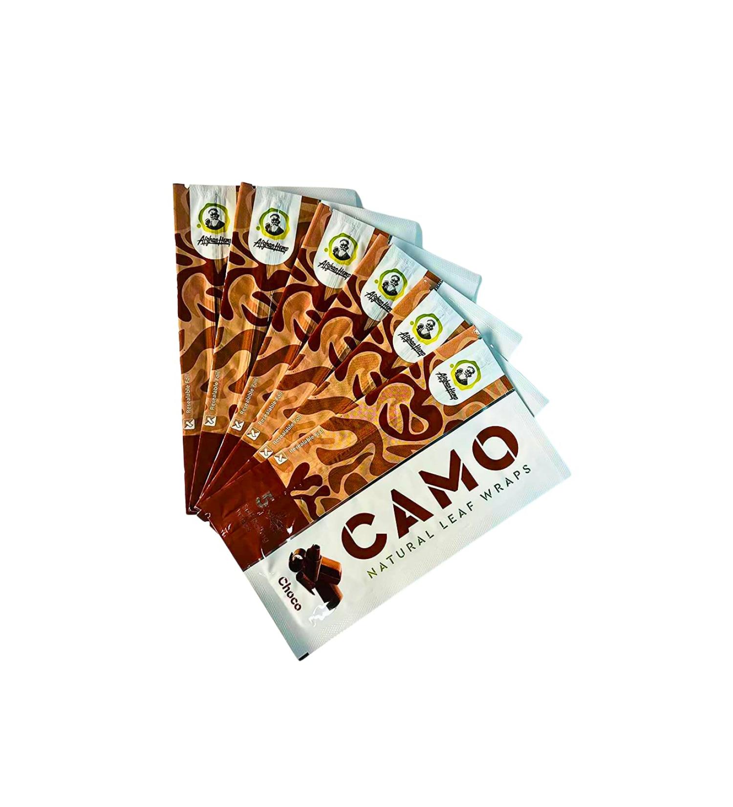 6 Packs CAMO Natural Leaf Wraps Chocolate 30 Sheets Herbal Chamomile Mate + DSS Scoop Card