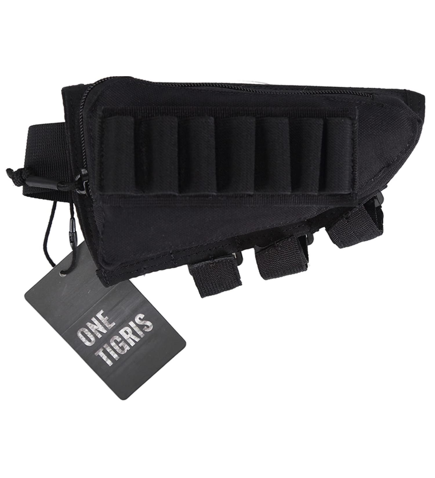 OneTigris Tactical Buttstock Shell Holder & Cheek Rest Pouch in Black - Buy Online on SooperMarket.com