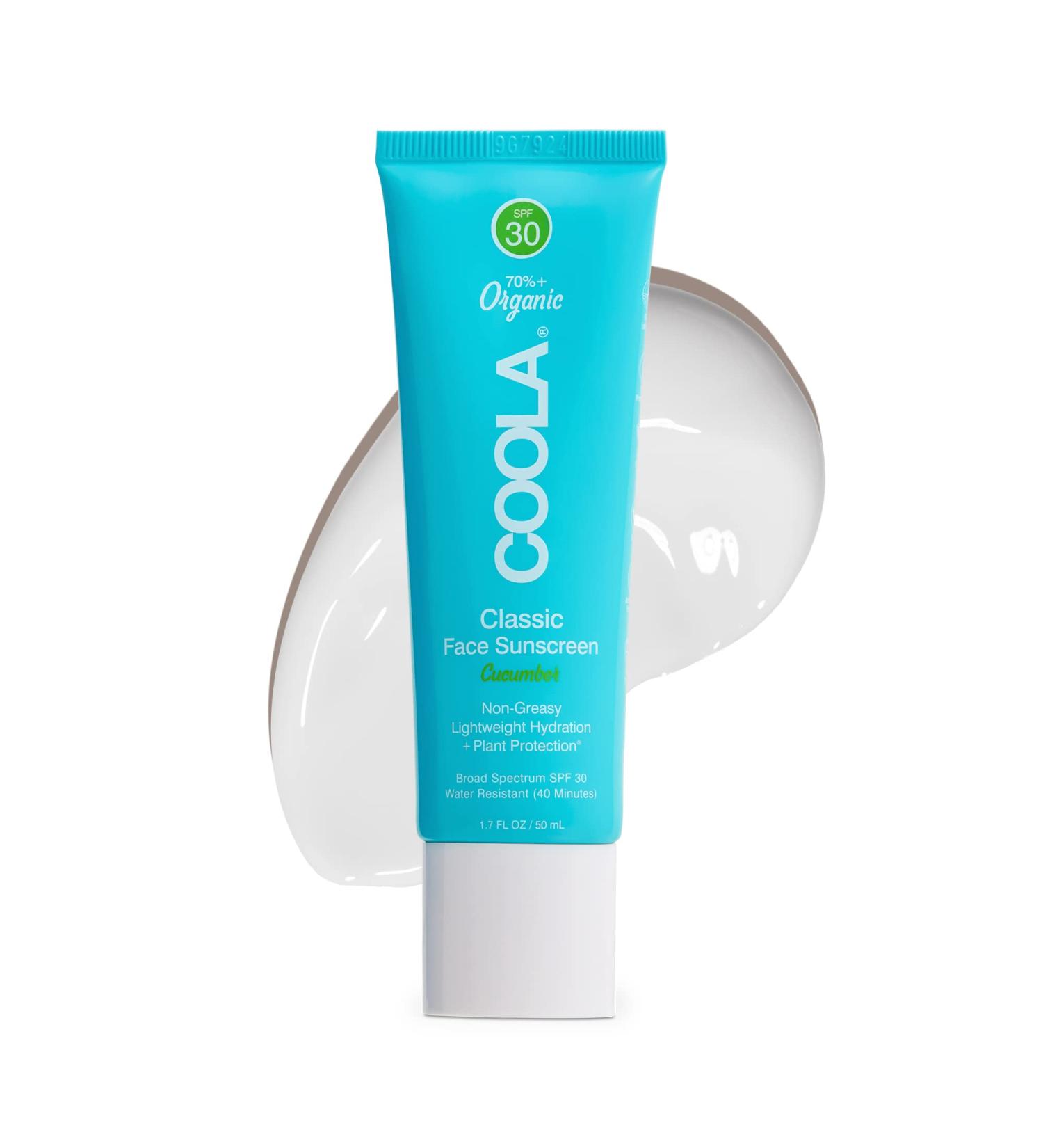 COOLA Organic Face Sunscreen SPF 30 Sunblock Lotion - Daily Protection, Dermatologist Tested, Vegan, Gluten Free - Cucumber 1.7 Fl Oz - Buy Online on SooperMarket.com