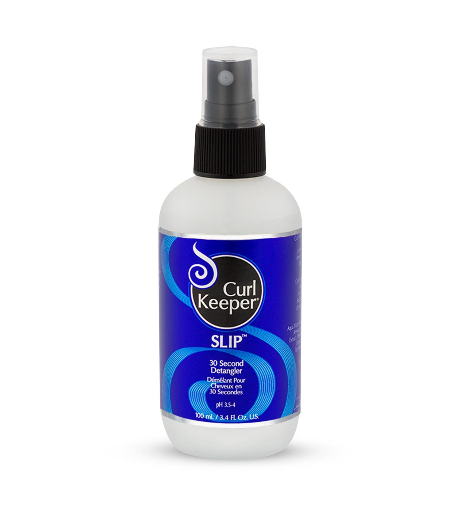 Curl Keeper Slip Hair Detangler Spray for Curly Hair 3.4 Fl Oz - Leave In Conditioner Spray for Men Women & Kids - Water-Based Detangling Spray Loosens Knots & Tangles with Aloe Vera & Silk Protein - Buy Online on SooperMarket.com