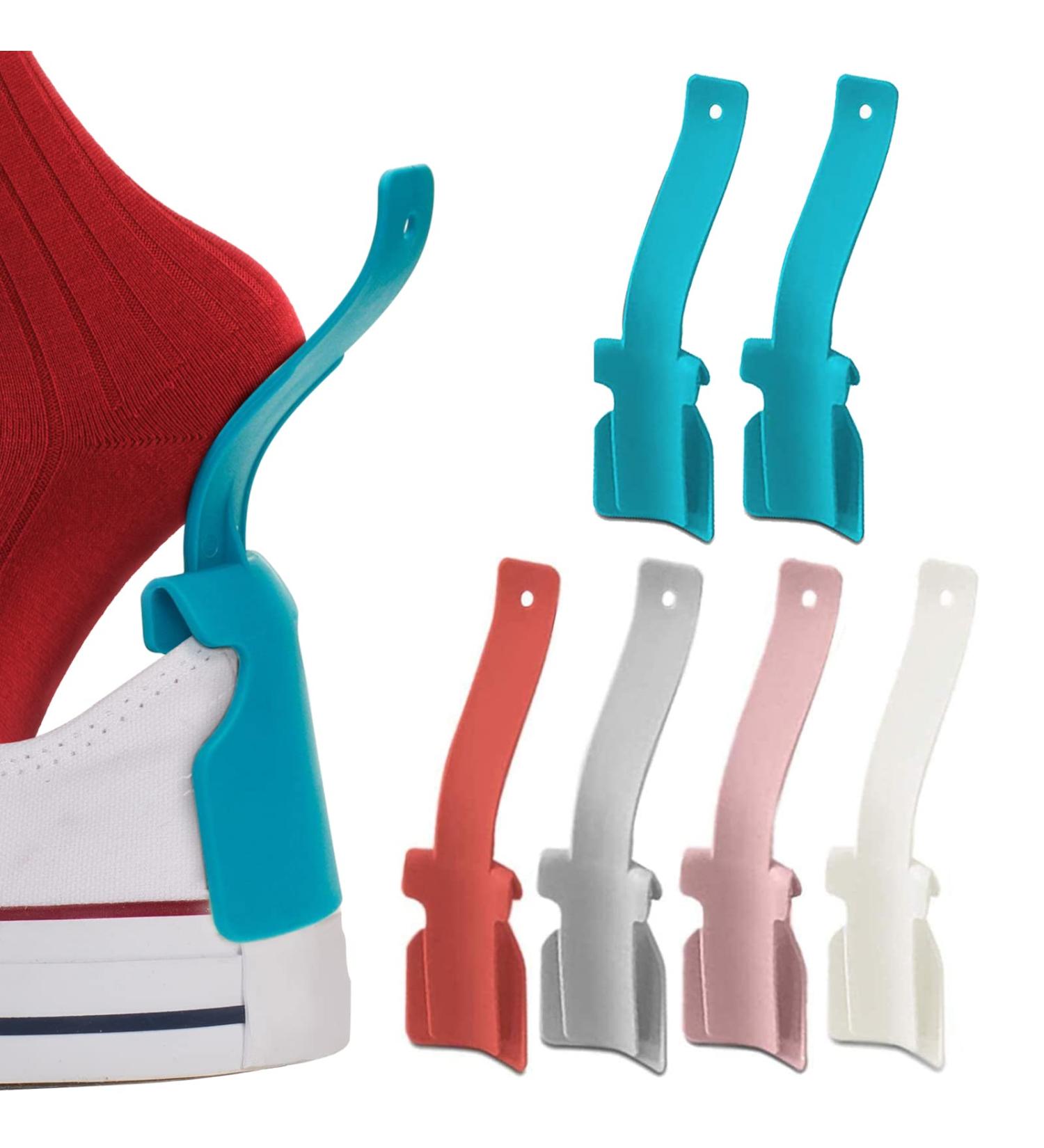 Nonstop 6 Pcs Lazy Shoe Helper Portable Sock Slider - Short Handled Shoe Horn for Easy Shoe Lifting - Plastic Shoehorn for Men and Women - Buy Online on SooperMarket.com