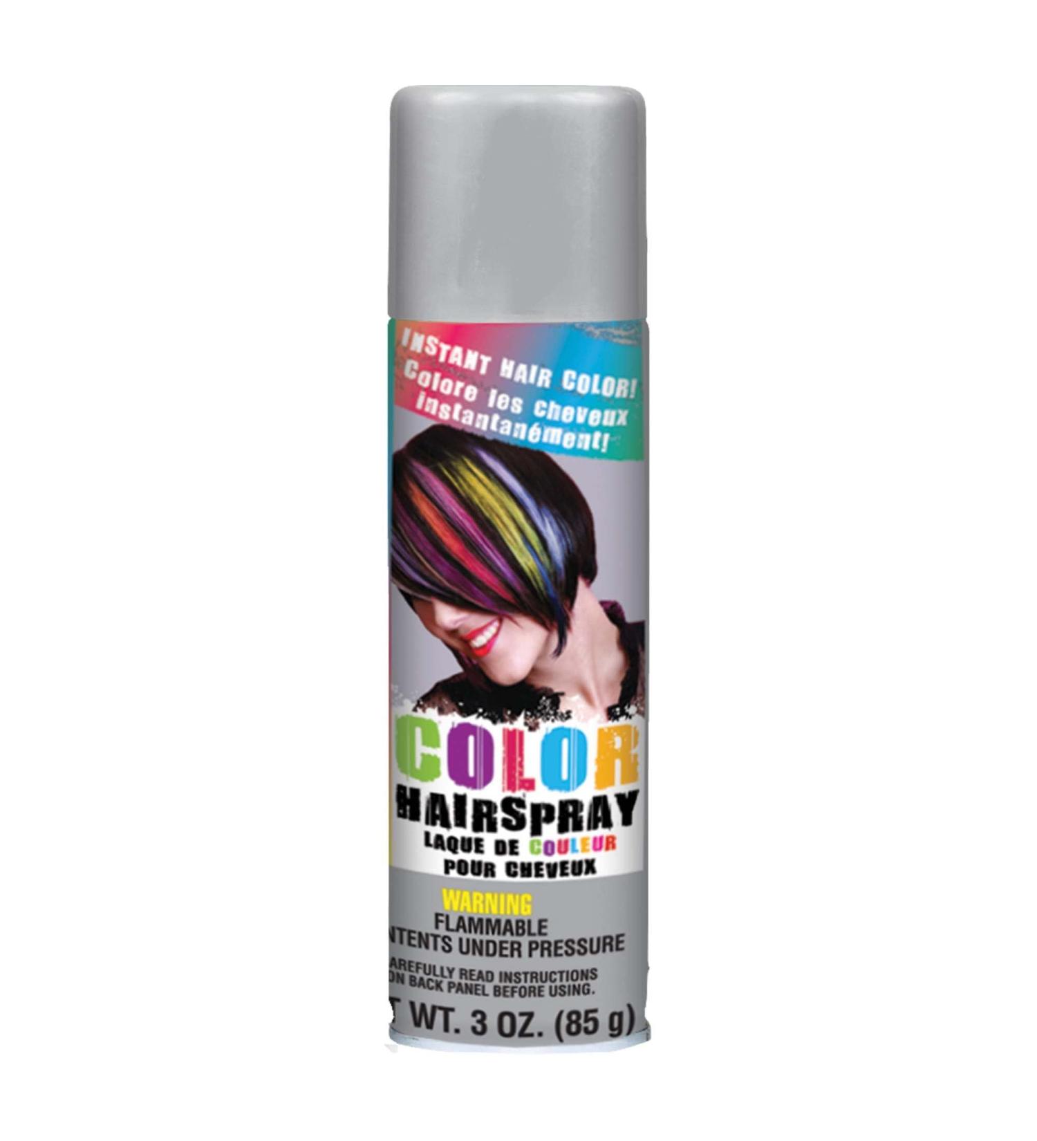 Silver Hair Spray Color - 3 oz. (1 Count) - Instantly Transforms Your Look Ideal for Parties & Cosplay
