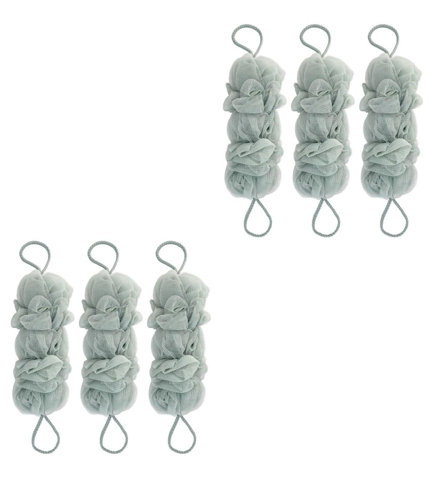 Buy Cabilock 6 pcs Exfoliating Body Scrubbers - Long Bath Ball & Back Washer for a Spa-Quality Shower Cleanse | International Shipping Available - Buy Online on SooperMarket.com