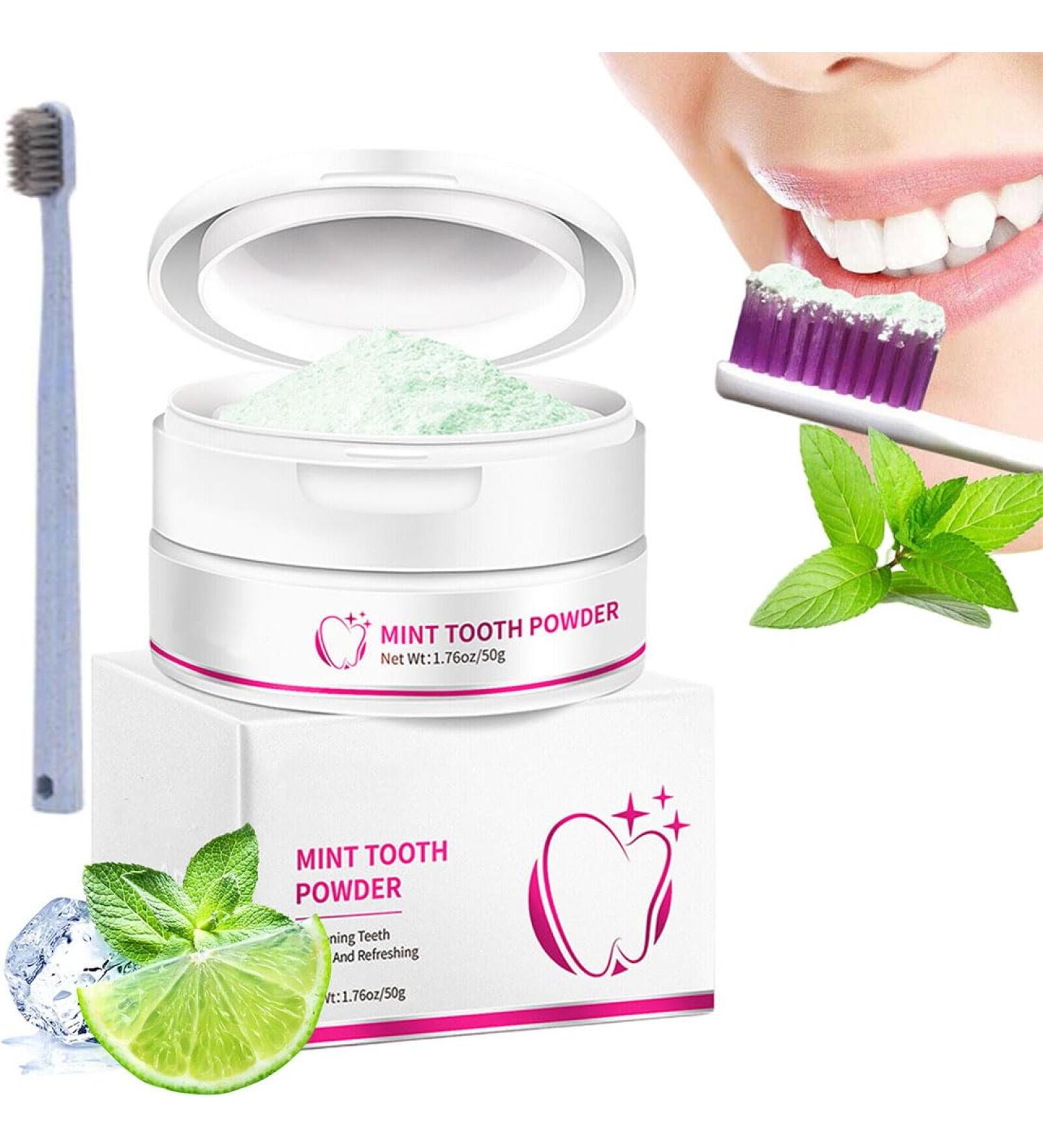 1/2Pcs CrystalClean Smile Powder MediLisk Mint Tooth Powder The New Teeth Whitening Solution Get White Teeth in 7 Days (1PCS) - Buy Online on SooperMarket.com