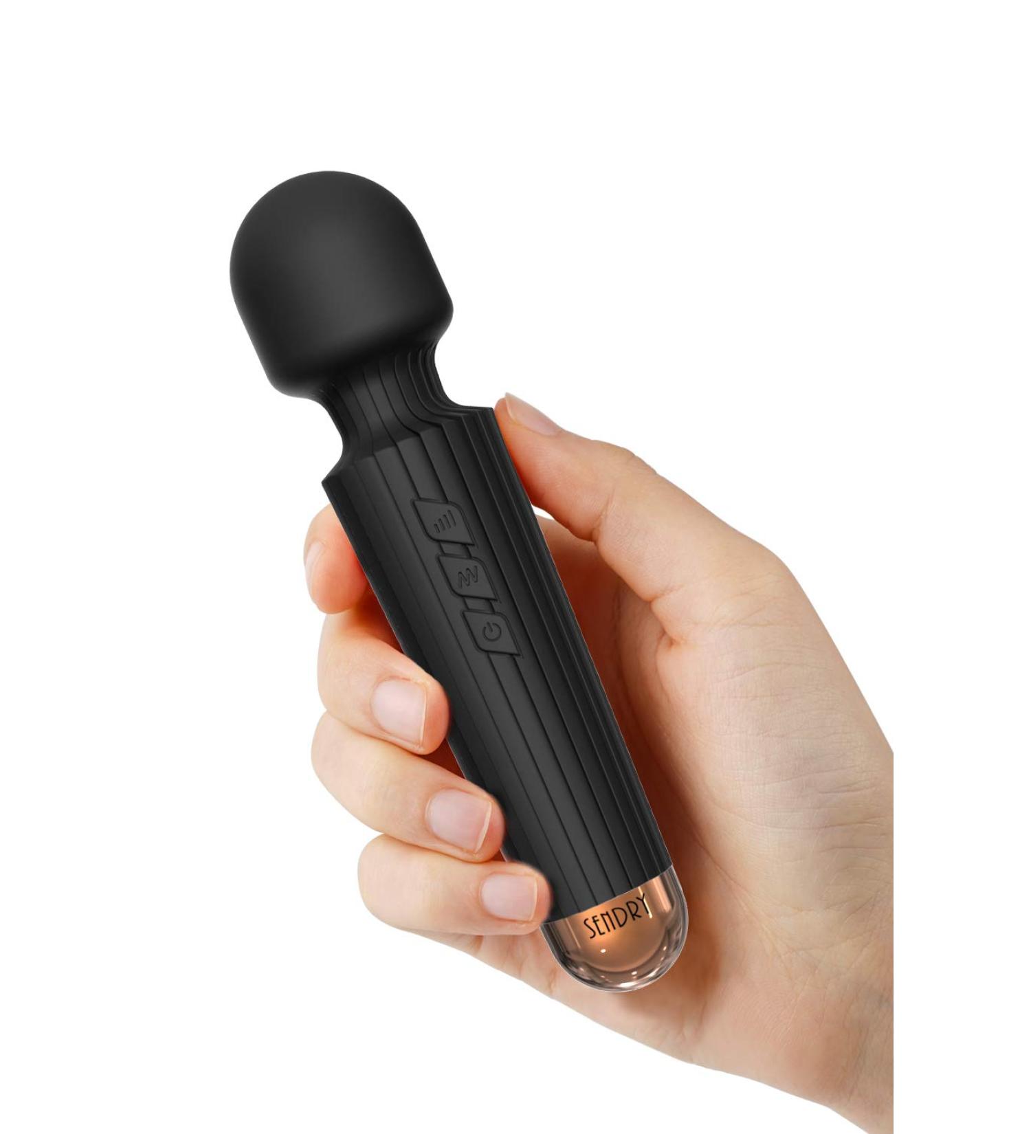 SENDRY Mini Cordless Wand Massager - 160 Vibration Modes - Waterproof & Rechargeable (Black) - Buy Online on SooperMarket.com