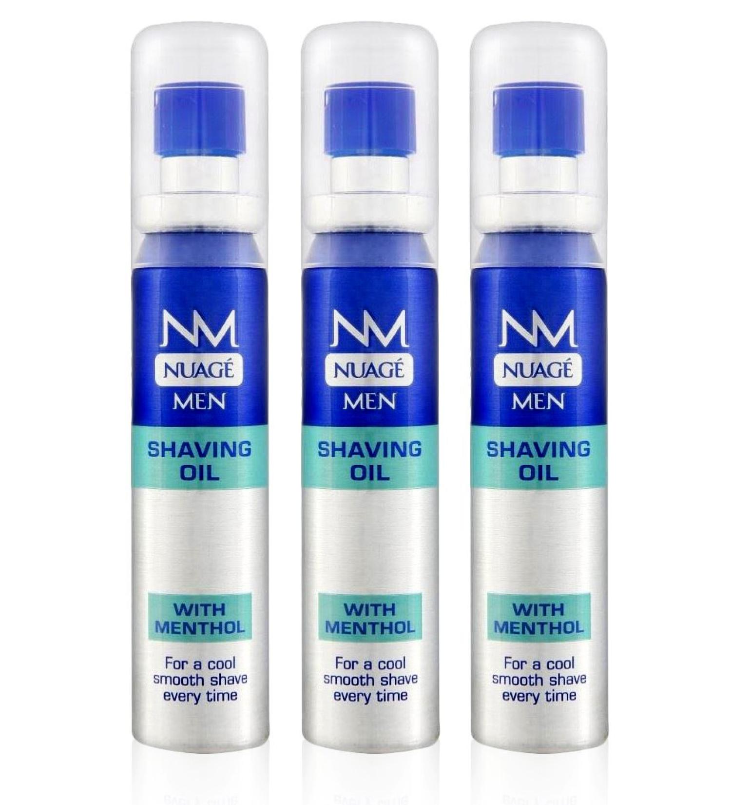 Nuage MEN Shaving Oil Menthol Pre Shave with Pump 20ml (3 Pack)