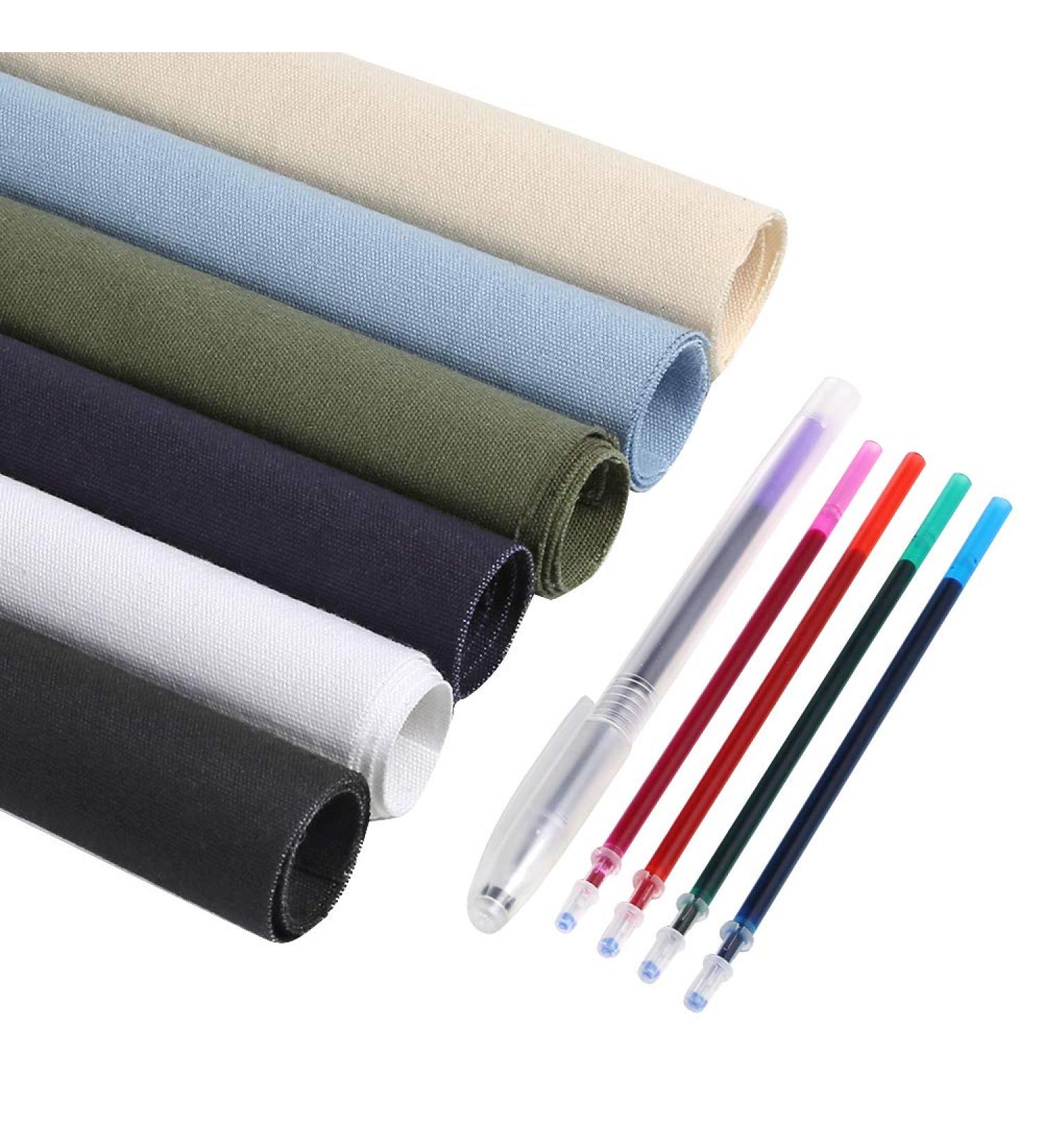 Caydo 6-Piece Embroidery Fabric Set with Water-Soluble Pens - 11.8x11.8 Inch for Projects & Decoration - Buy Online on SooperMarket.com