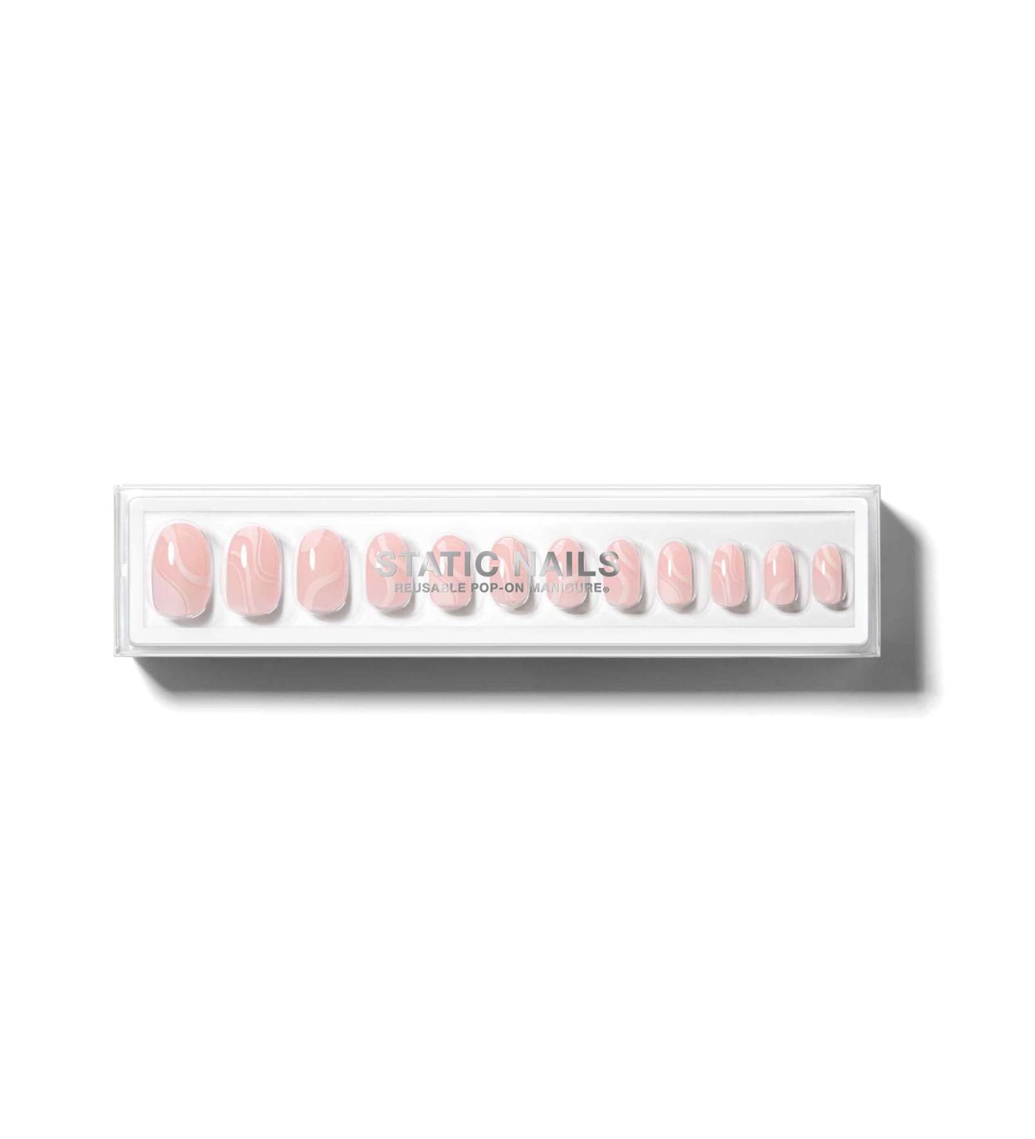 Static Nails Reusable Pop-On Manicure Set - Soft Pink Sway Round Non-Damaging Glue-On False Nails Press On Acrylic Nails for Perfect Manicure - Buy Online on SooperMarket.com