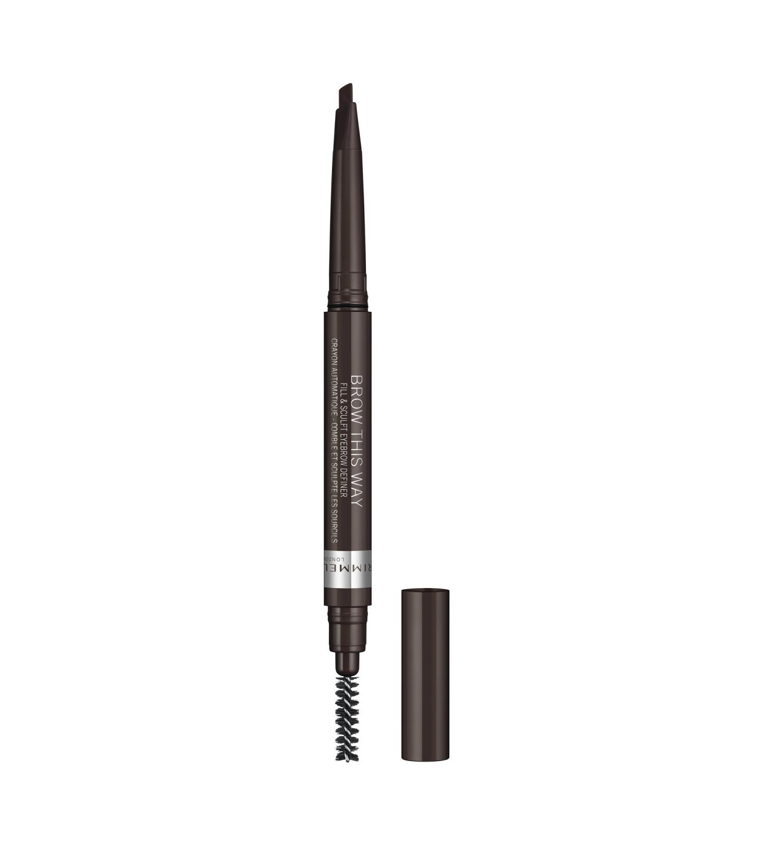 Rimmel London Brow This Way Eyebrow Definer 003 Dark Brown - 0.008 oz | Perfect Eyebrow Pencil for Defined Brows - Buy Online on SooperMarket.com