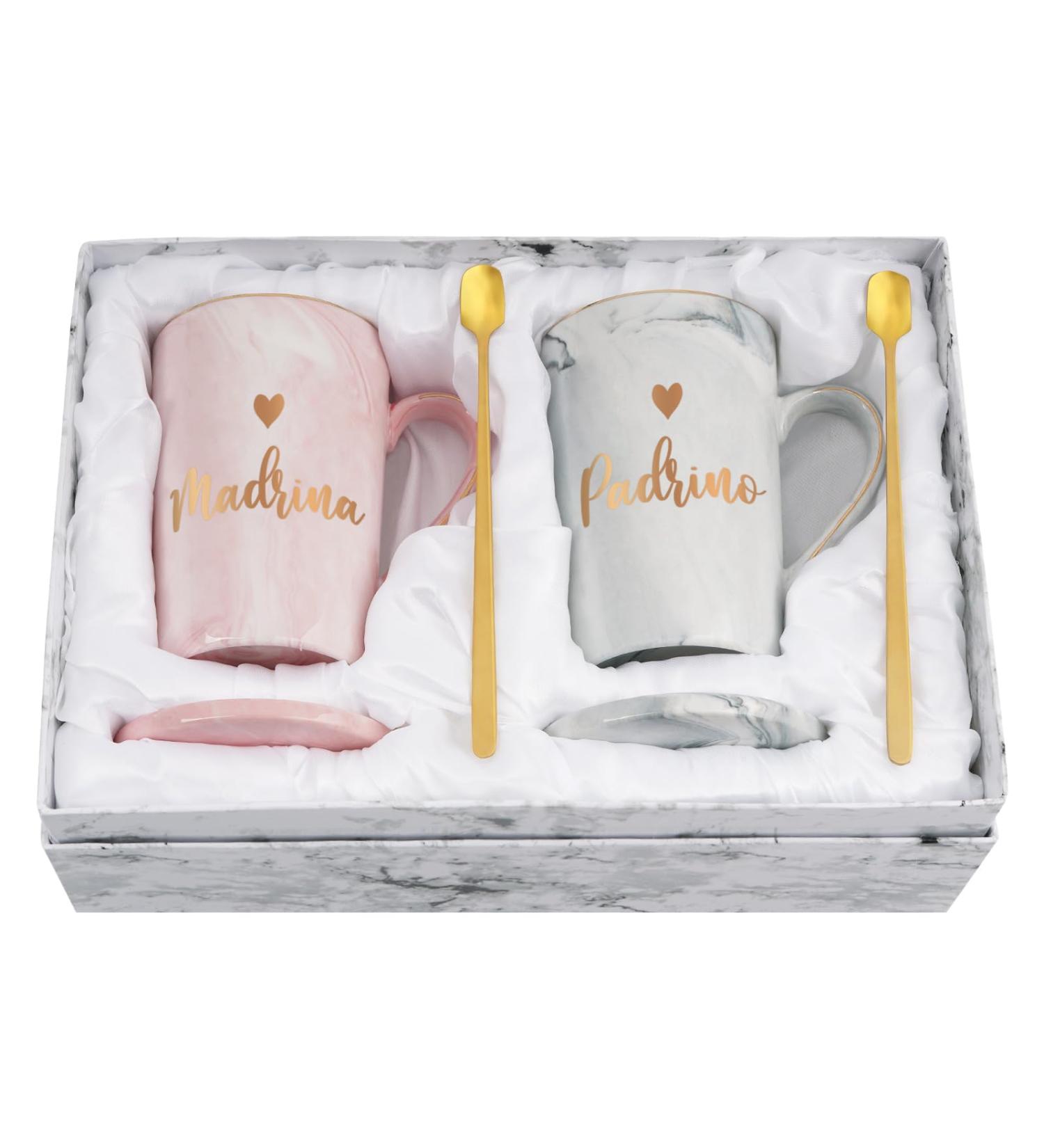 Cabtnca Padrinos Madrina Proposal Gift Godparents Proposal Gift Padrinos Madrina Coffee Mug Regalos Para Padrinos Madrina Christmas Birthday Gifts for Godmother Godfather In Spanish 14Oz Grey&pink - Buy Online on SooperMarket.com