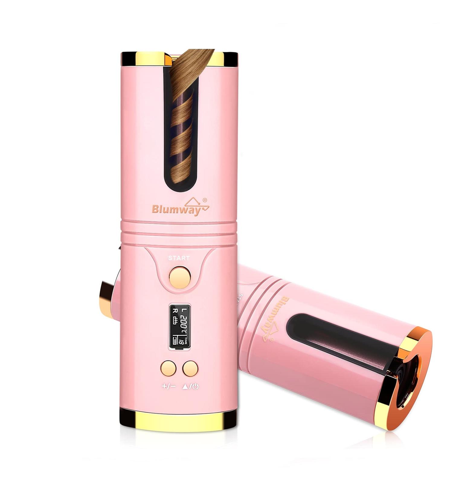 Buy Cordless Auto Hair Curler - Portable Automatic Curling Iron with LCD Display | Fast Heating & Rechargeable Hair Styling Tool - Buy Online on SooperMarket.com
