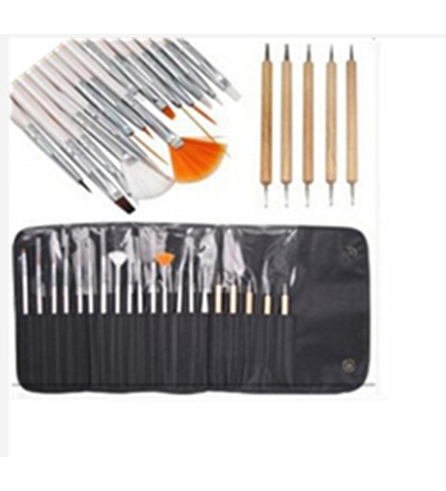 LaRoc 20 Piece Nail Art Designing Painting Dotting Detailing Pen Brushes Tool