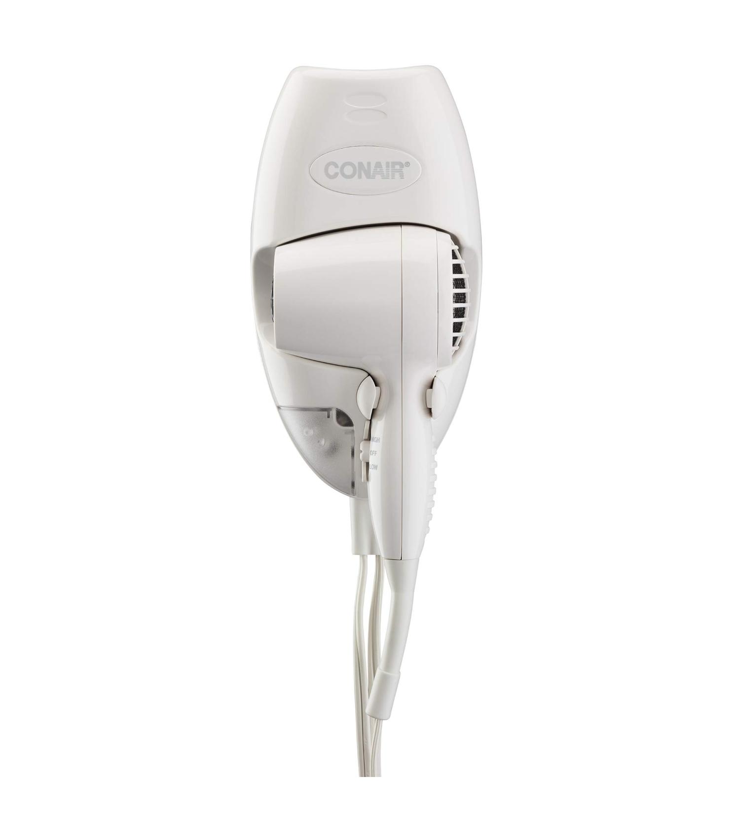 Conair 1600 Watt Wall-Mount Hair Dryer with LED Night Light - White | Compact and Powerful - Buy Online on SooperMarket.com