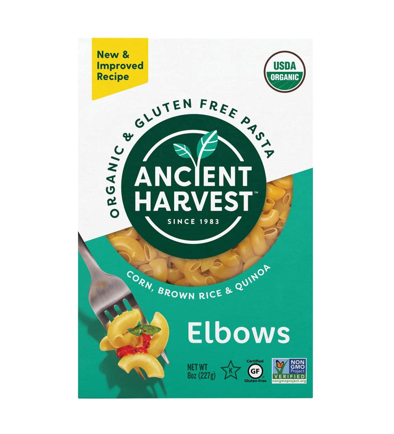 Organic Quinoa Pasta Elbows 8oz (Pack of 12) by Ancient Harvest - Gluten-Free & Non-GMO - Buy Online on SooperMarket.com