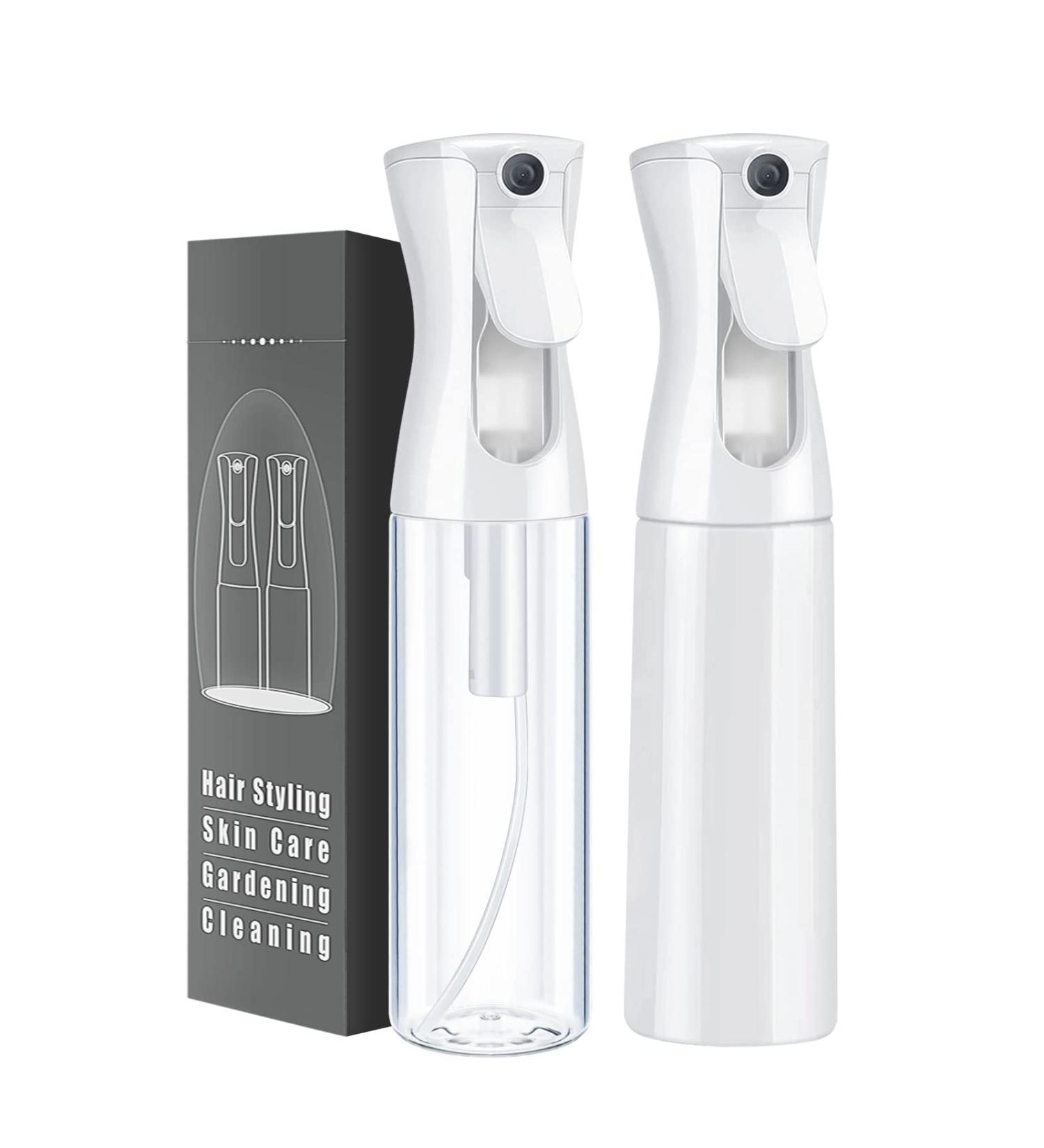 Reditbone 10oz Hair Spray Bottles - Empty Pressurized Mister for Styling, Skin Care, Plants & Cleaning - Fine Mist, Refillable (White+Transparent) - Buy Online on SooperMarket.com