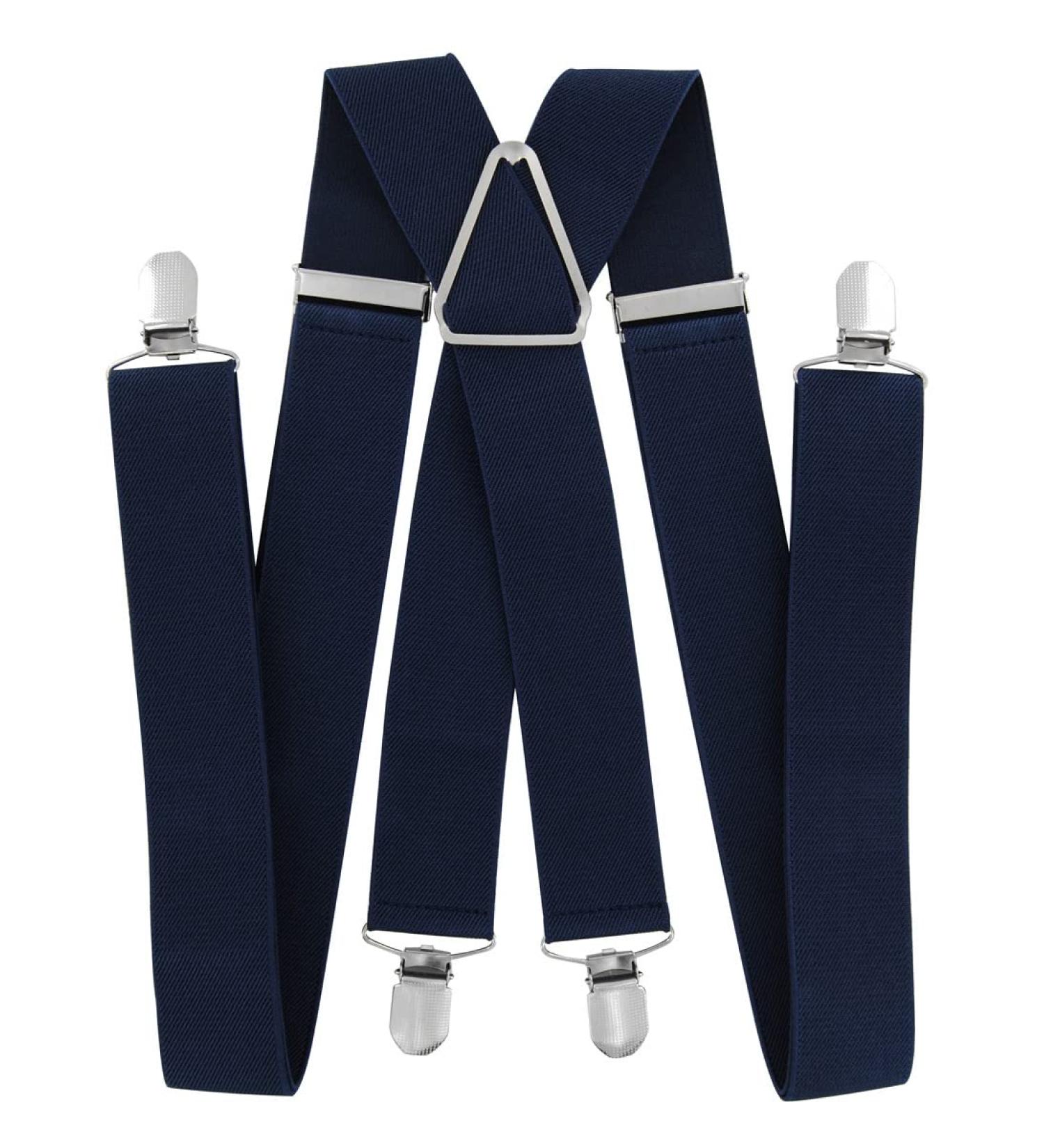 AXY Men's 35mm Wide Suspenders with 4 Strong Clips & Women's Black-Blue Variety | International Shipping - Buy Online on SooperMarket.com